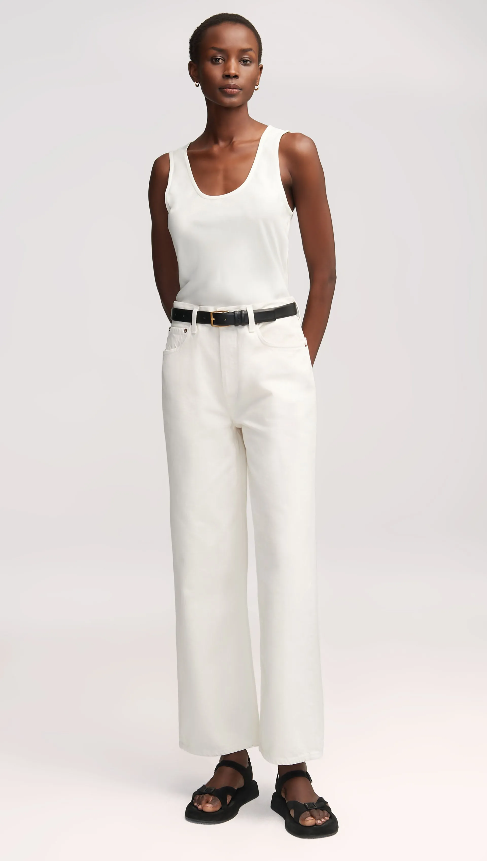 Tank in Matte-side Silk Charmeuse | Ivory sold by Argent product image thumbnail 3