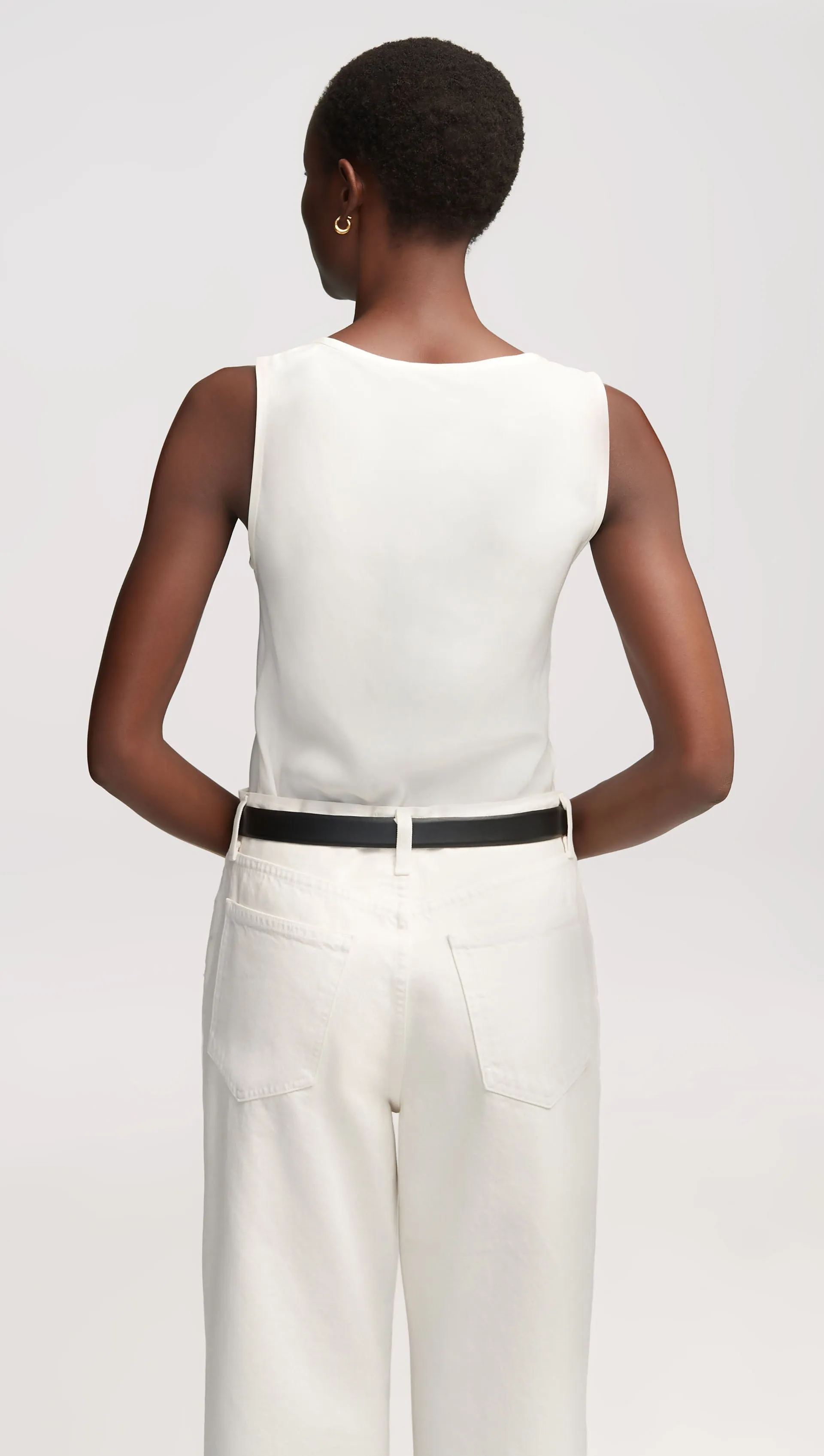 Tank in Matte-side Silk Charmeuse | Ivory sold by Argent product image thumbnail 4