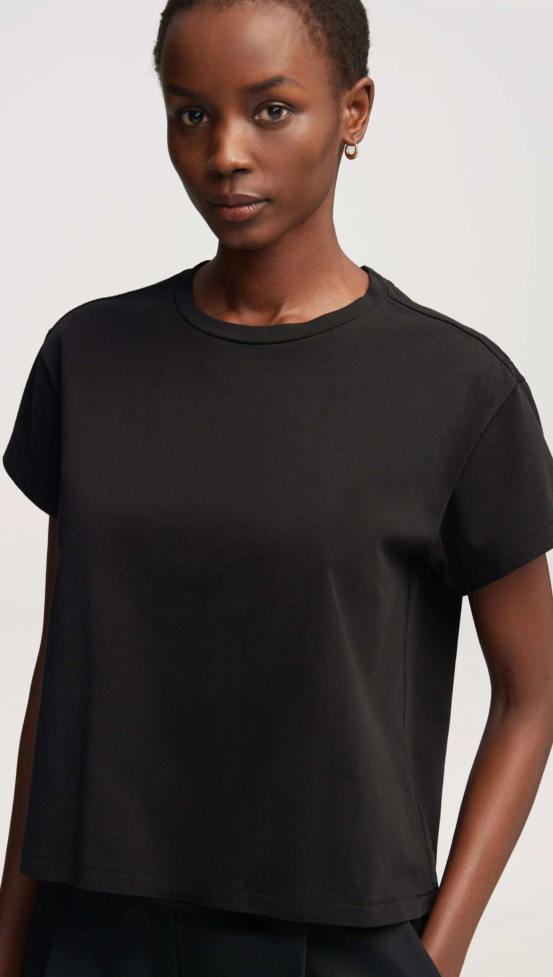 Shrunken Tee in Cotton Jersey | Black sold by Argent product image thumbnail 2