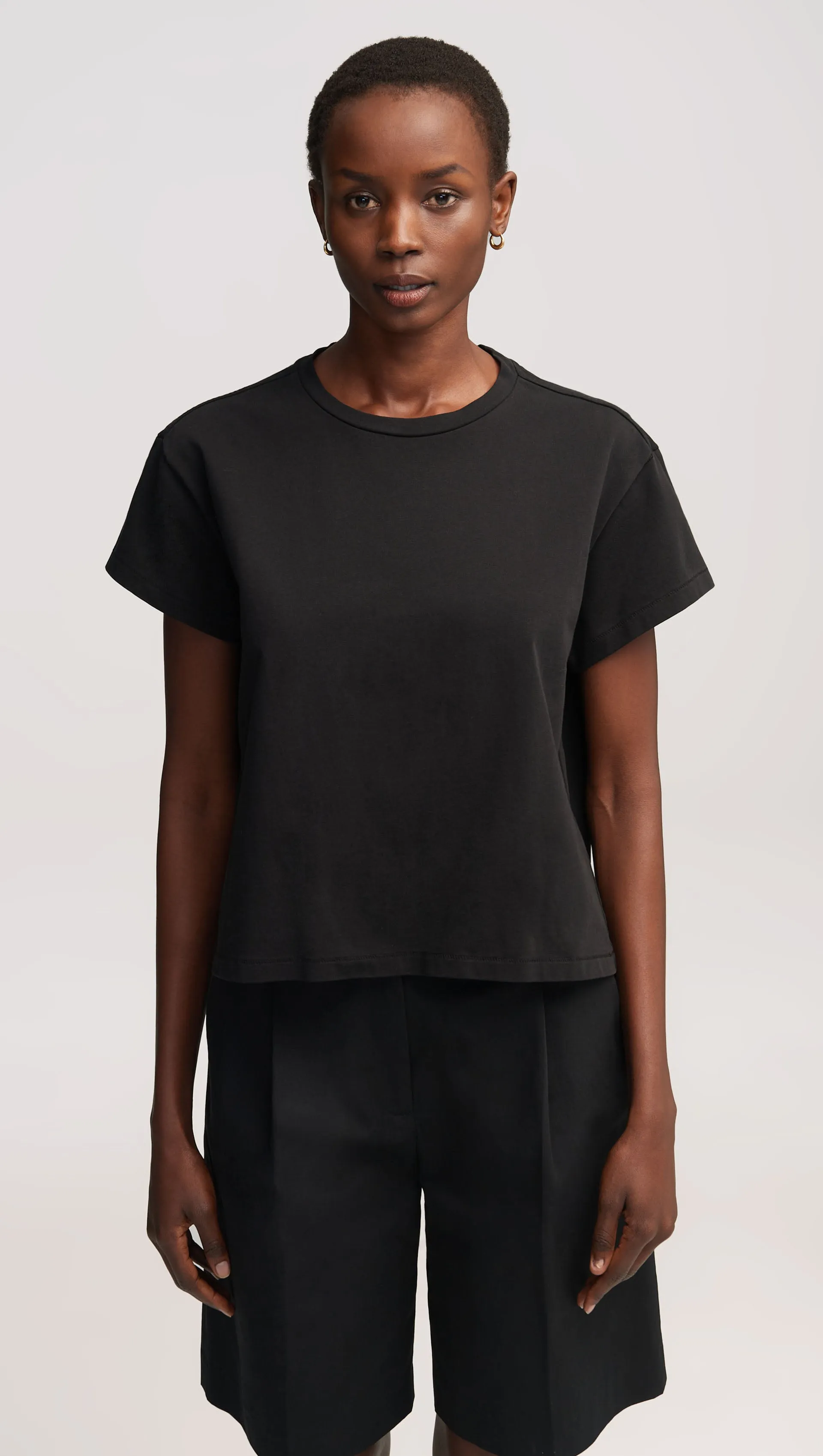 Shrunken Tee in Cotton Jersey | Black sold by Argent