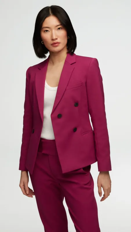 Crossover Blazer in Performance Cotton | Magenta sold by Argent