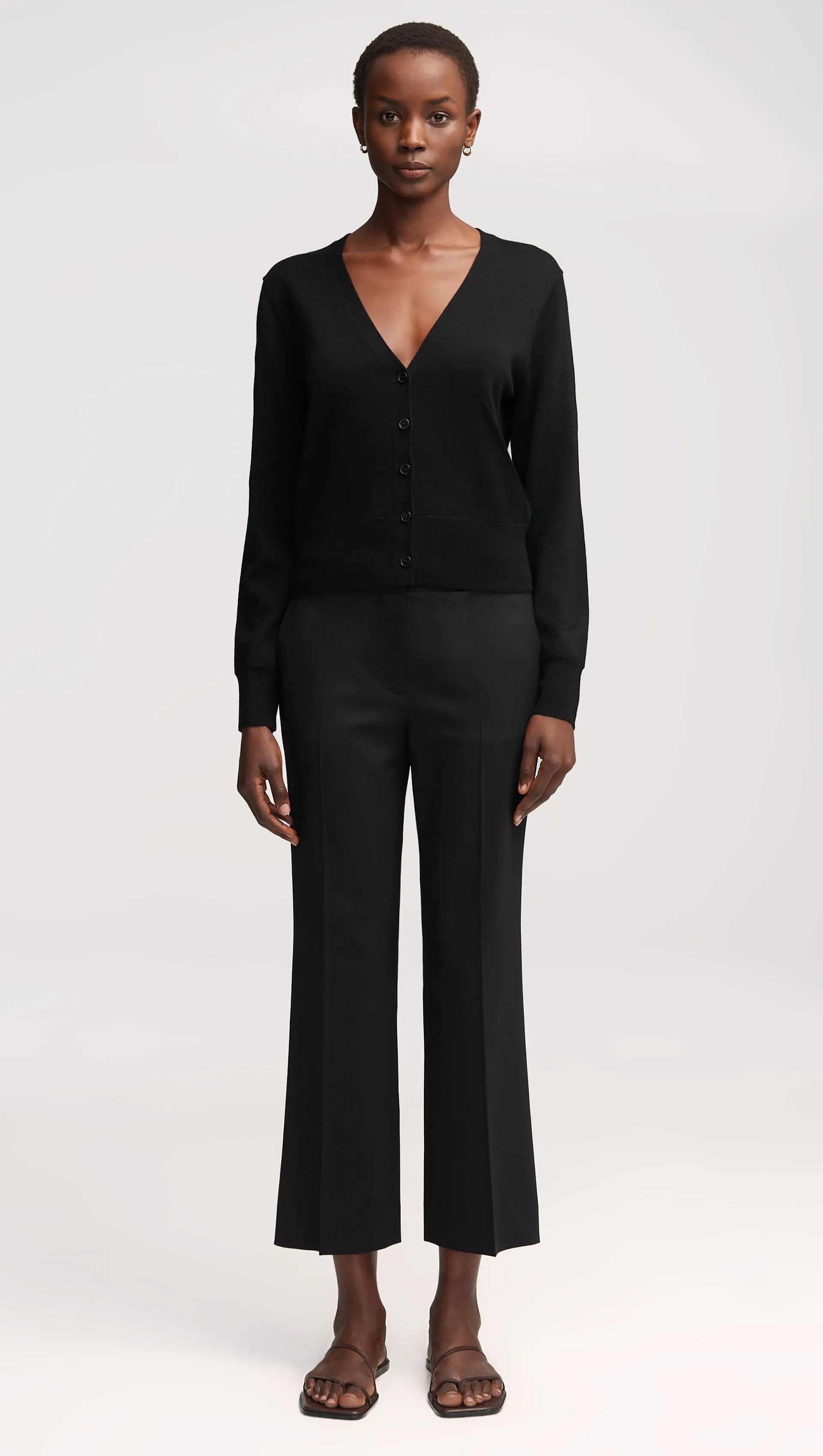 Slim Kick Flare Trouser in Seasonless Wool | Black sold by Argent product image thumbnail 3