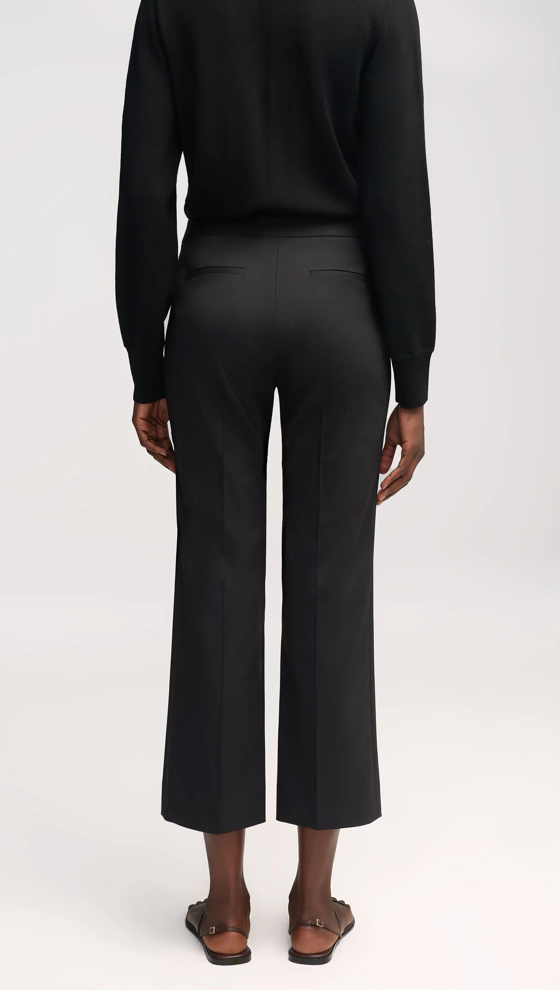 Slim Kick Flare Trouser in Seasonless Wool | Black sold by Argent product image thumbnail 5