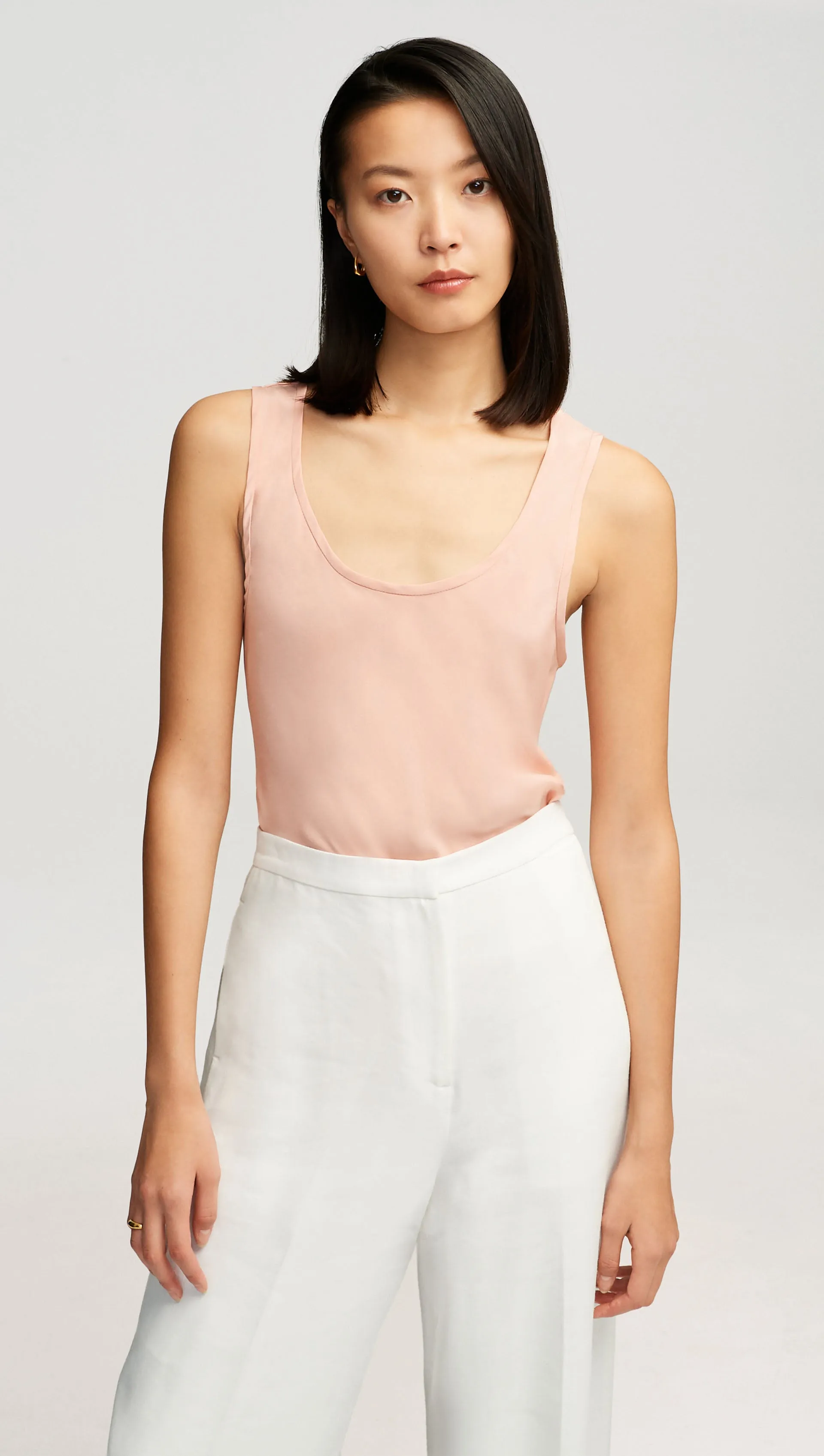 Tank in Matte-side Silk Charmeuse | Dusty Pink sold by Argent