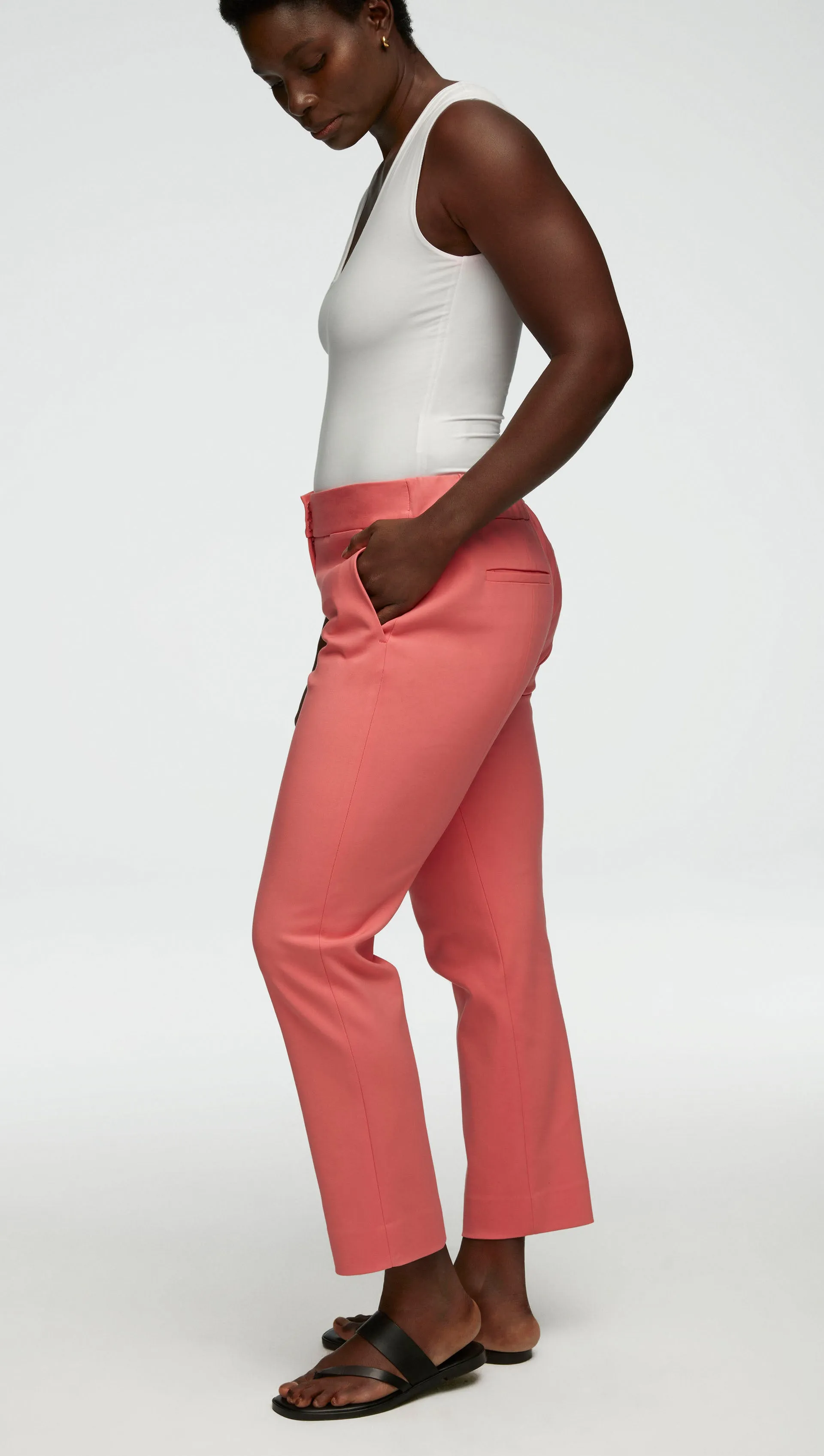 Flex Waist Trouser in Performance Cotton | Watermelon sold by Argent product image thumbnail 2