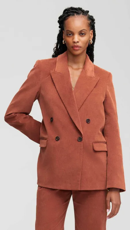 Peak Lapel Blazer in Corduroy | Cognac sold by Argent