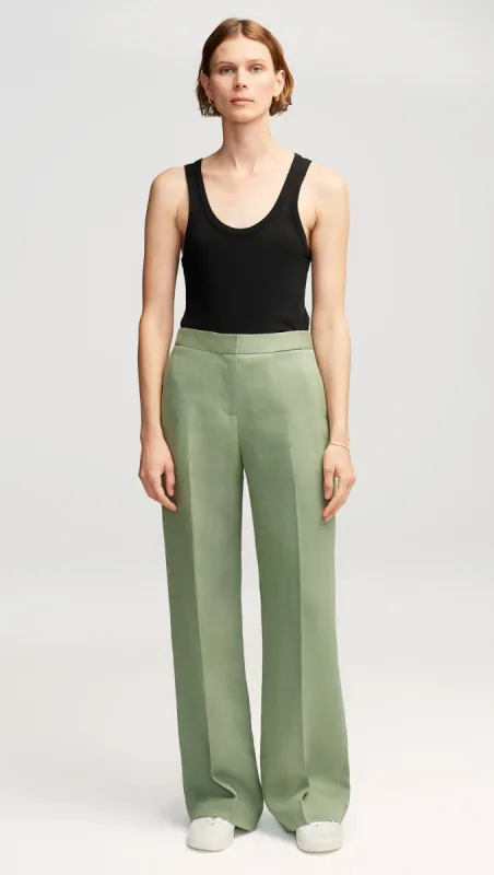 Wide Leg Trouser in Linen | Sage sold by Argent