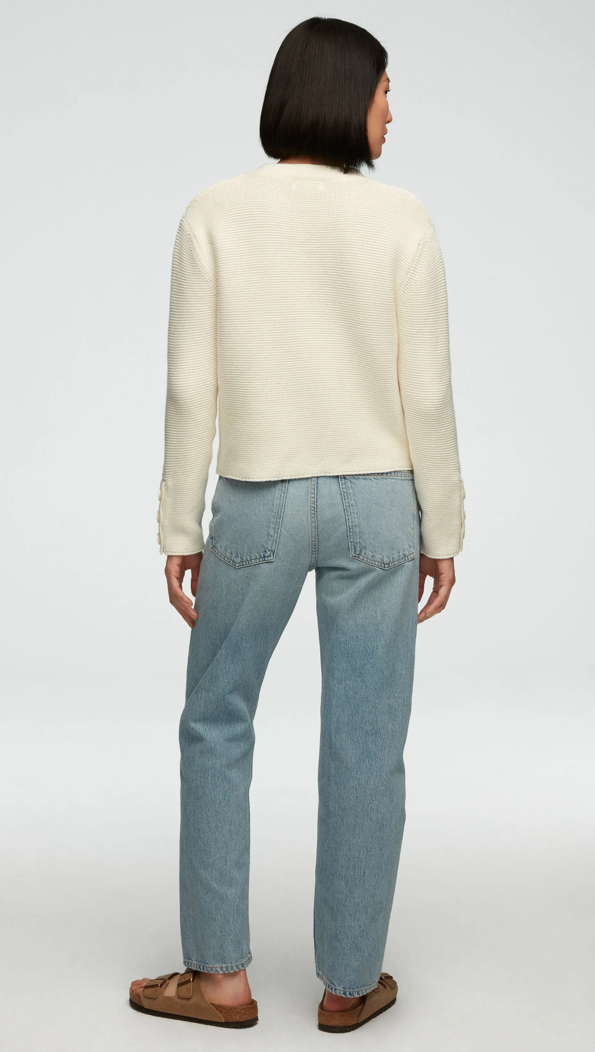 Cropped Cardigan in Cotton Cashmere | Ivory sold by Argent product image thumbnail 5