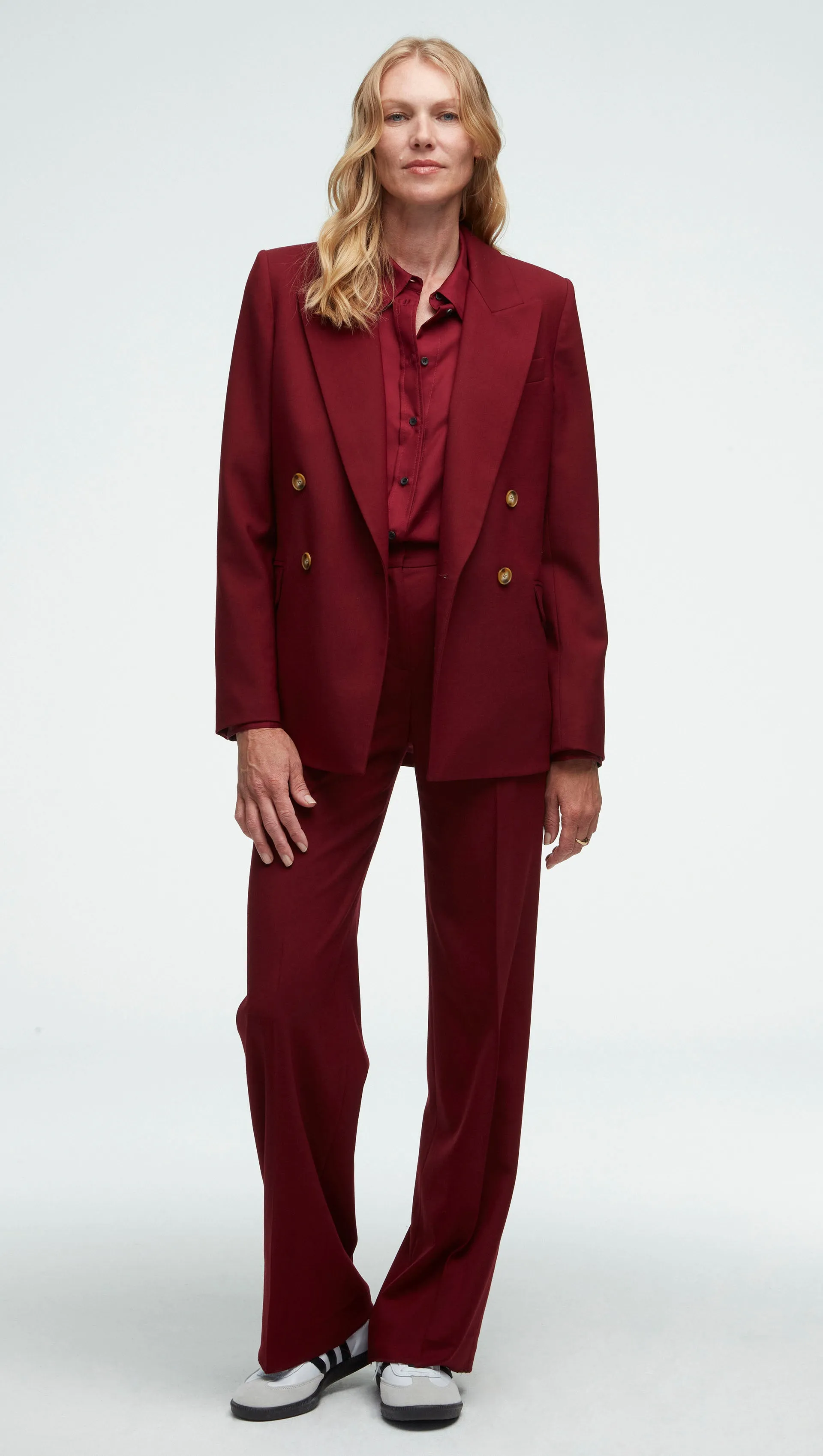 Peak Lapel Blazer in Seasonless Wool | Merlot sold by Argent product image thumbnail 4