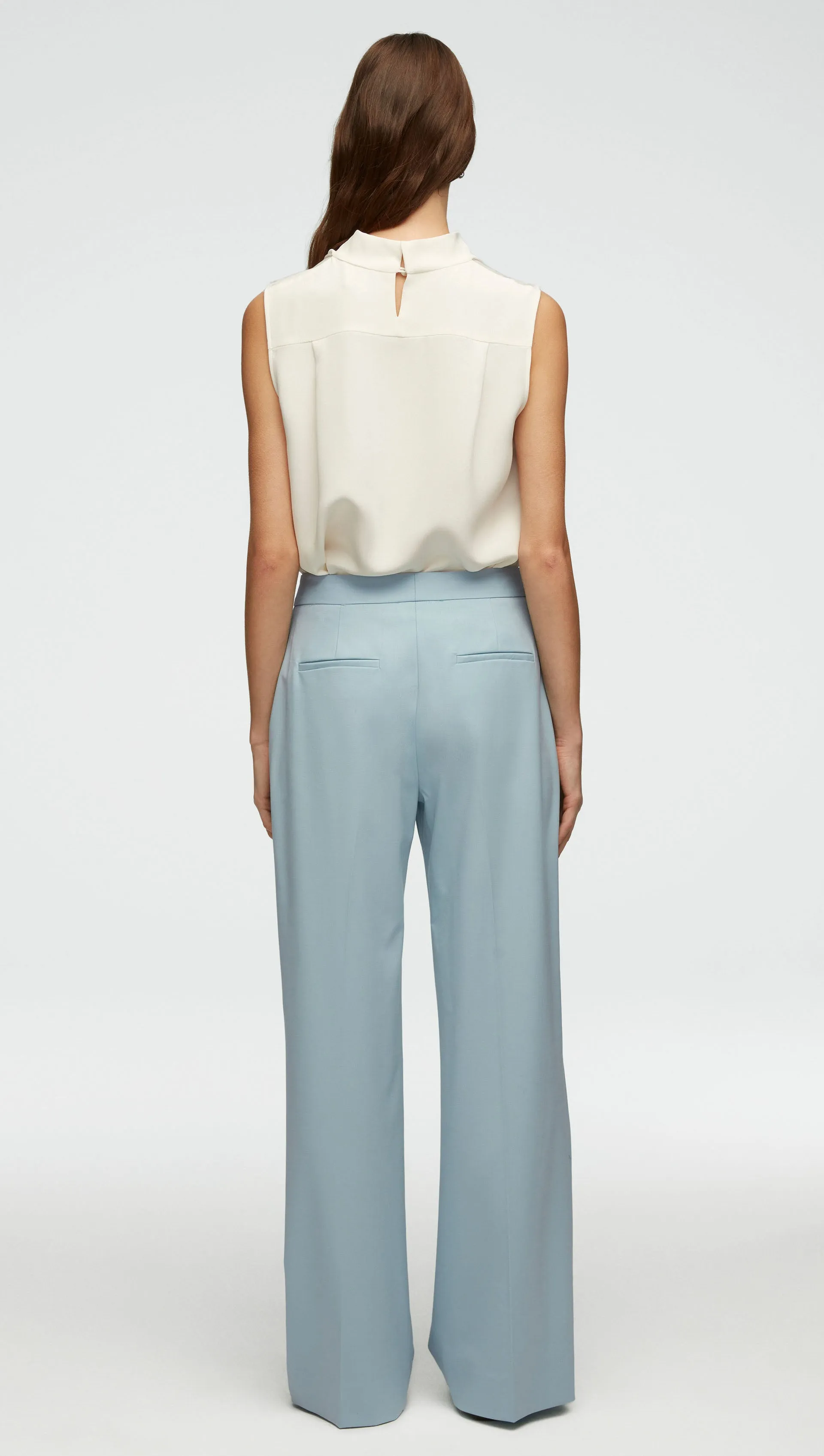 Wide Leg Trouser in Seasonless Wool | Seafoam Blue sold by Argent product image thumbnail 3