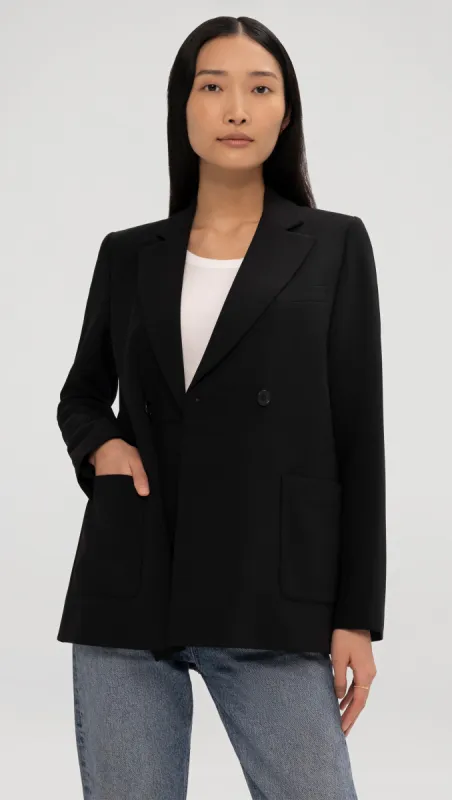 Easy Blazer in Textured Crepe | Black sold by Argent