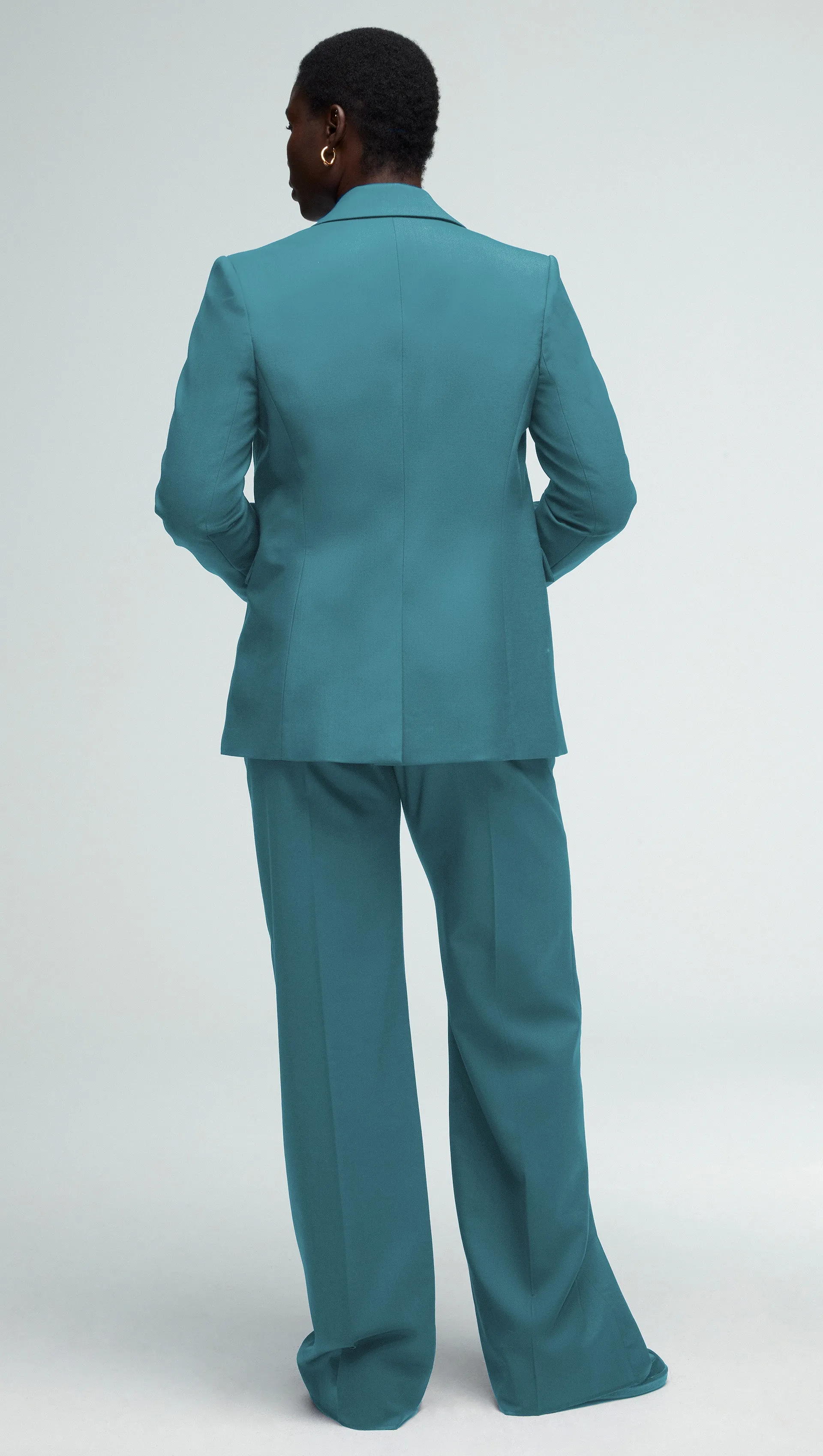 Single Button Blazer in Seasonless Wool | Cadet Blue sold by Argent product image thumbnail 3