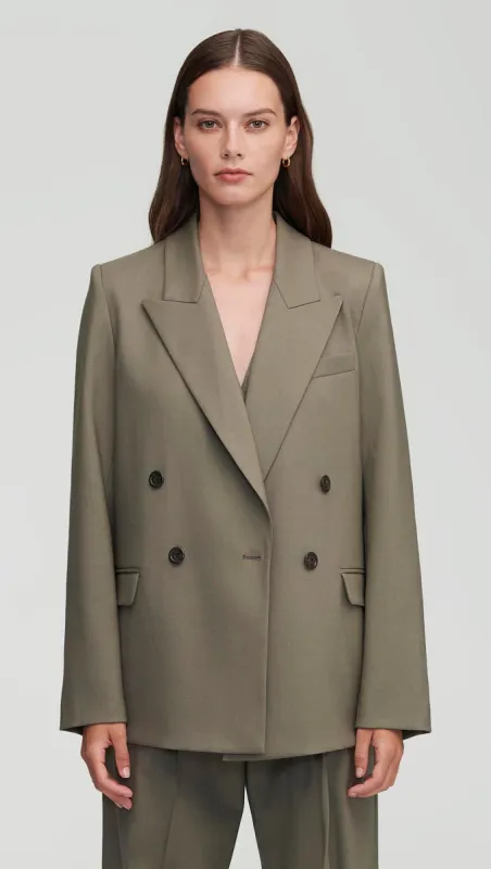 Peak Lapel Blazer in Seasonless Wool | Ash sold by Argent