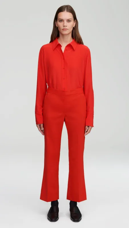 Slim Kick Flare Trouser in Seasonless Wool | Scarlet sold by Argent