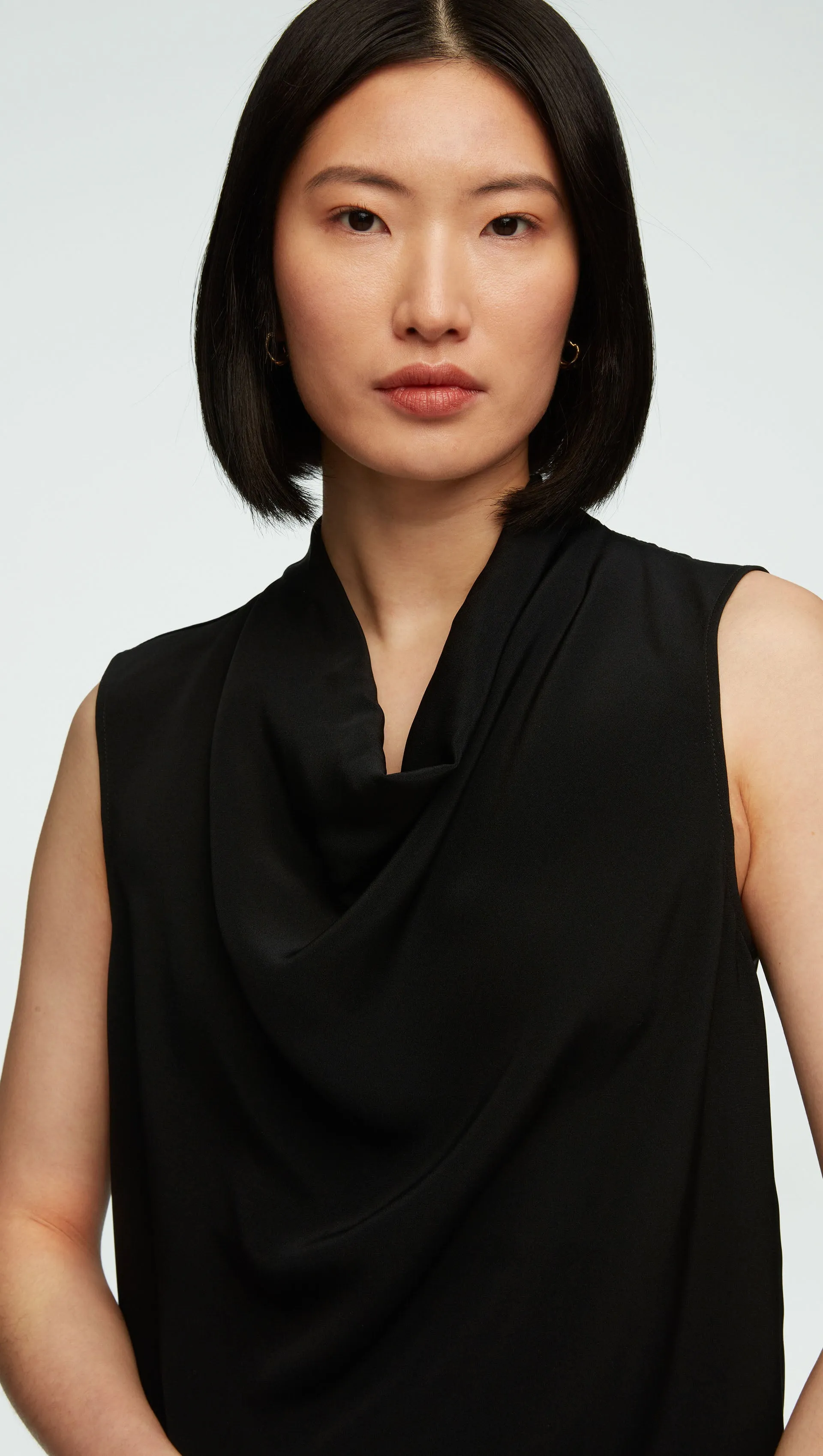 Cowl Top in Silk Crepe | Black sold by Argent product image thumbnail 2