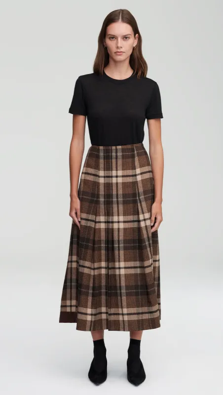 Work Skirt in Wool Plaid | Brown Plaid sold by Argent