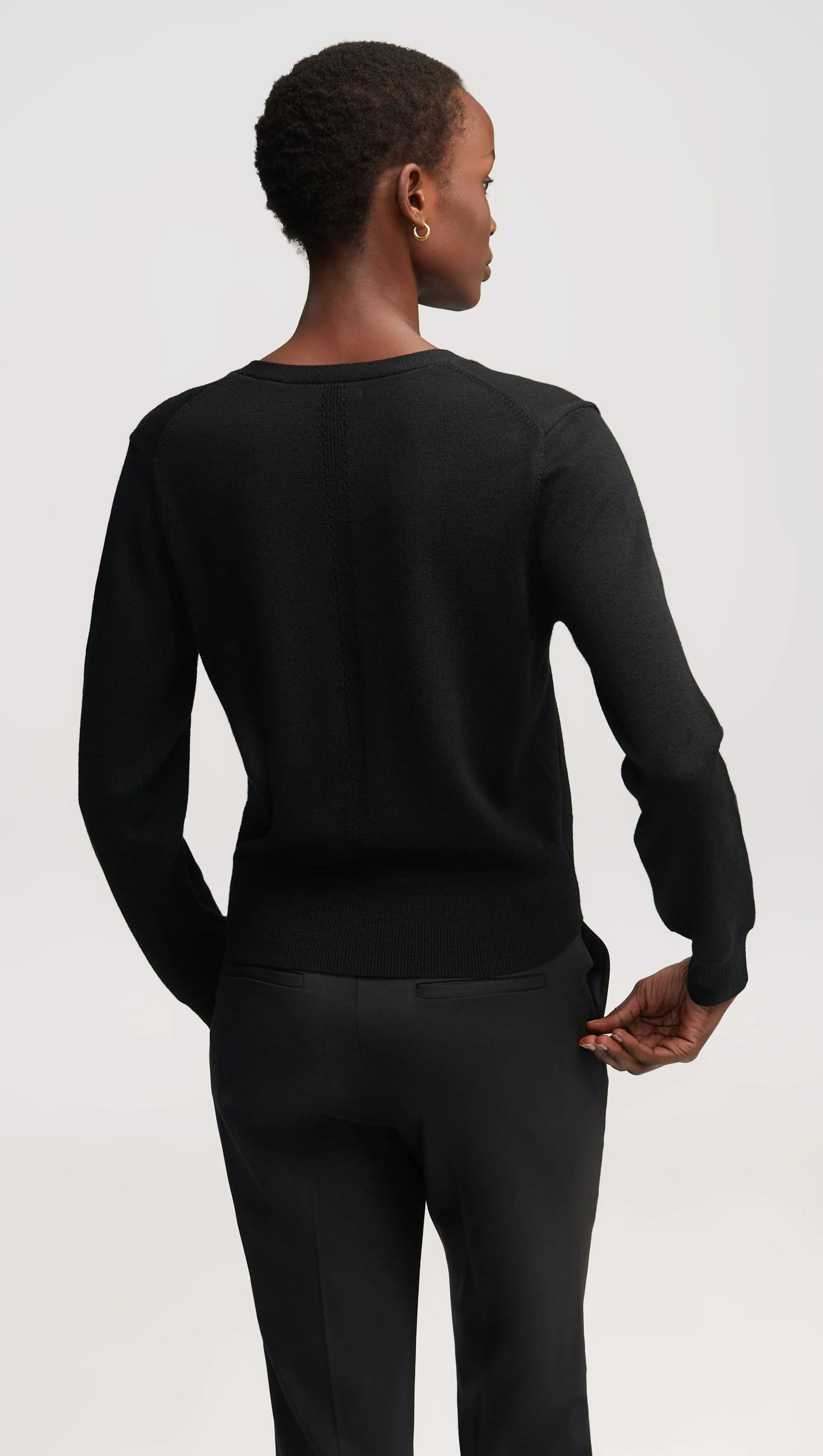 Everyday Knit Crew Cardigan in Merino Wool | Black sold by Argent product image thumbnail 5