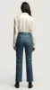 Cropped Straight Leg Trouser in Seasonless Wool | Stone Blue sold by Argent