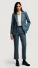 Cropped Straight Leg Trouser in Seasonless Wool | Stone Blue sold by Argent