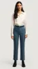 Cropped Straight Leg Trouser in Seasonless Wool | Stone Blue sold by Argent