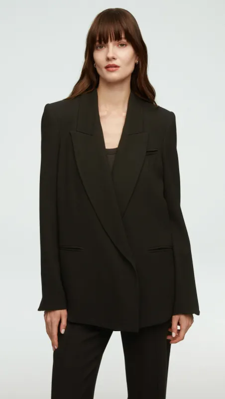 Madison Blazer in Viscose Wool Crepe | Black sold by Argent