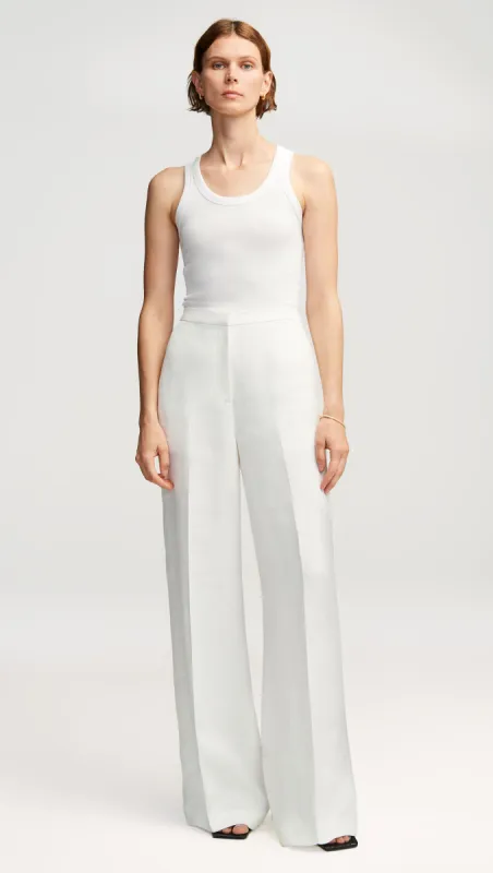 Jones Trouser in Textured Linen Twill | Ivory sold by Argent