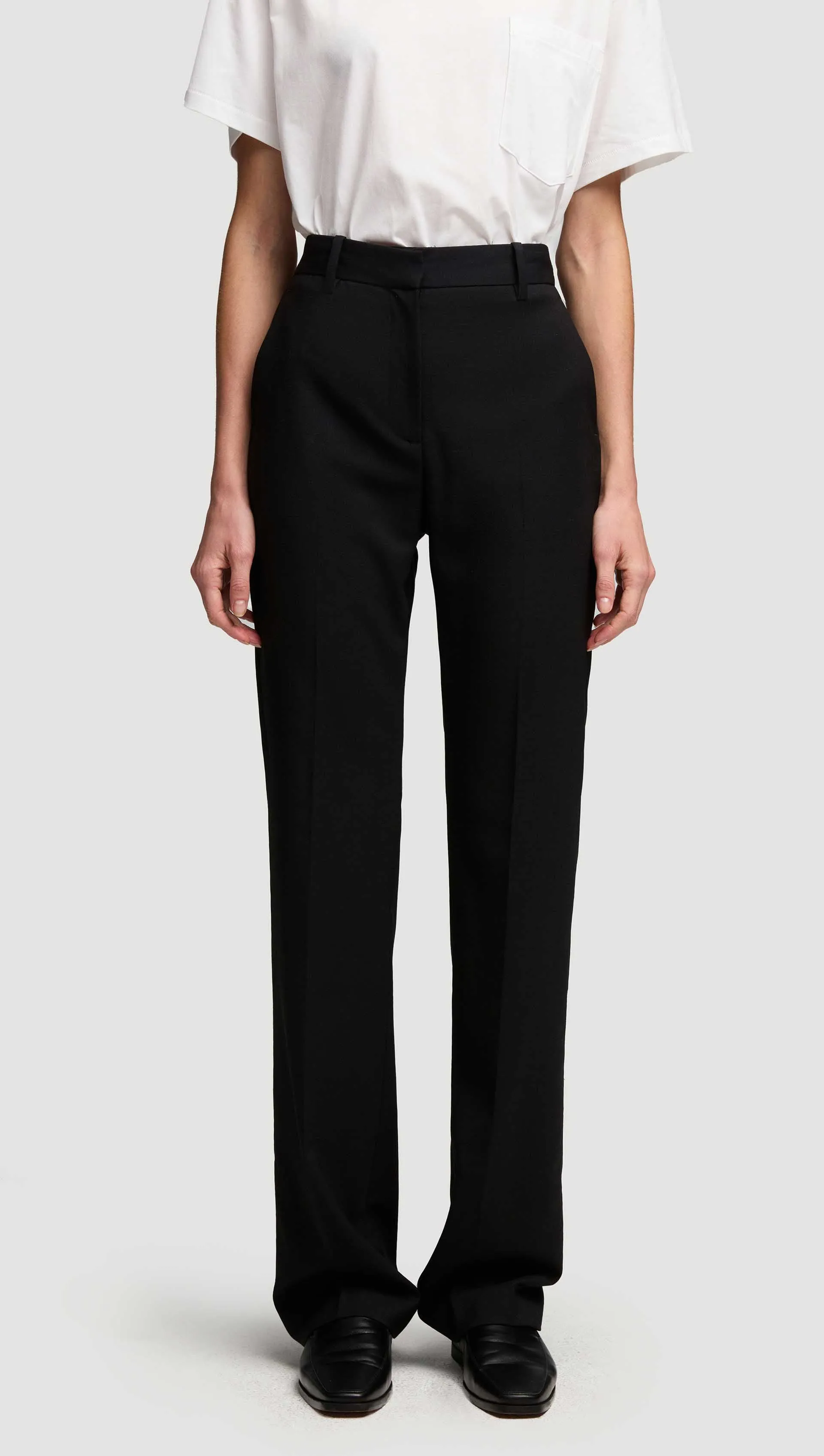 Straight Leg Trouser in Seasonless Wool | Black sold by Argent product image thumbnail 3