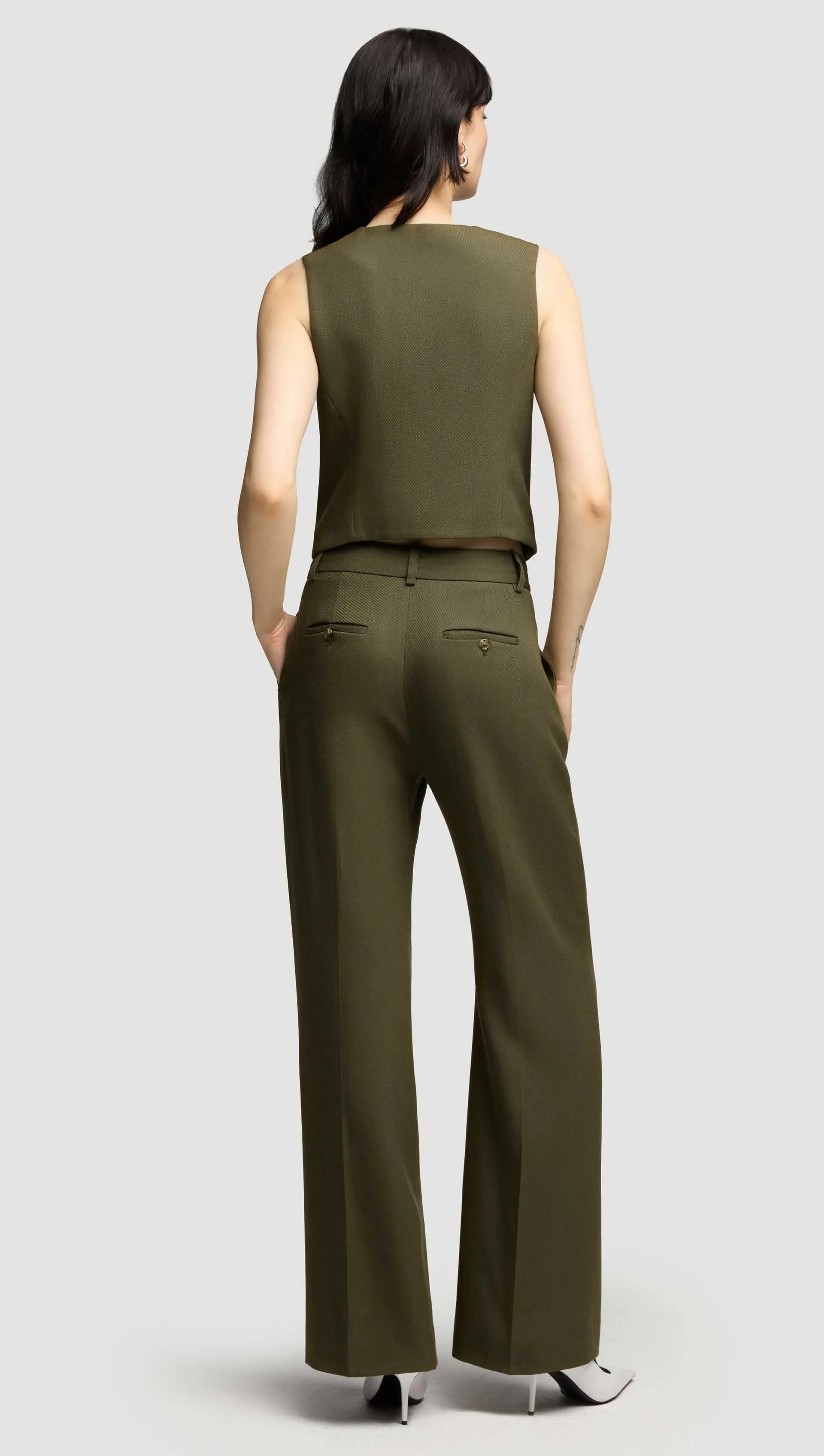 Soho Trouser in Viscose Wool Twill | Olive sold by Argent product image thumbnail 4