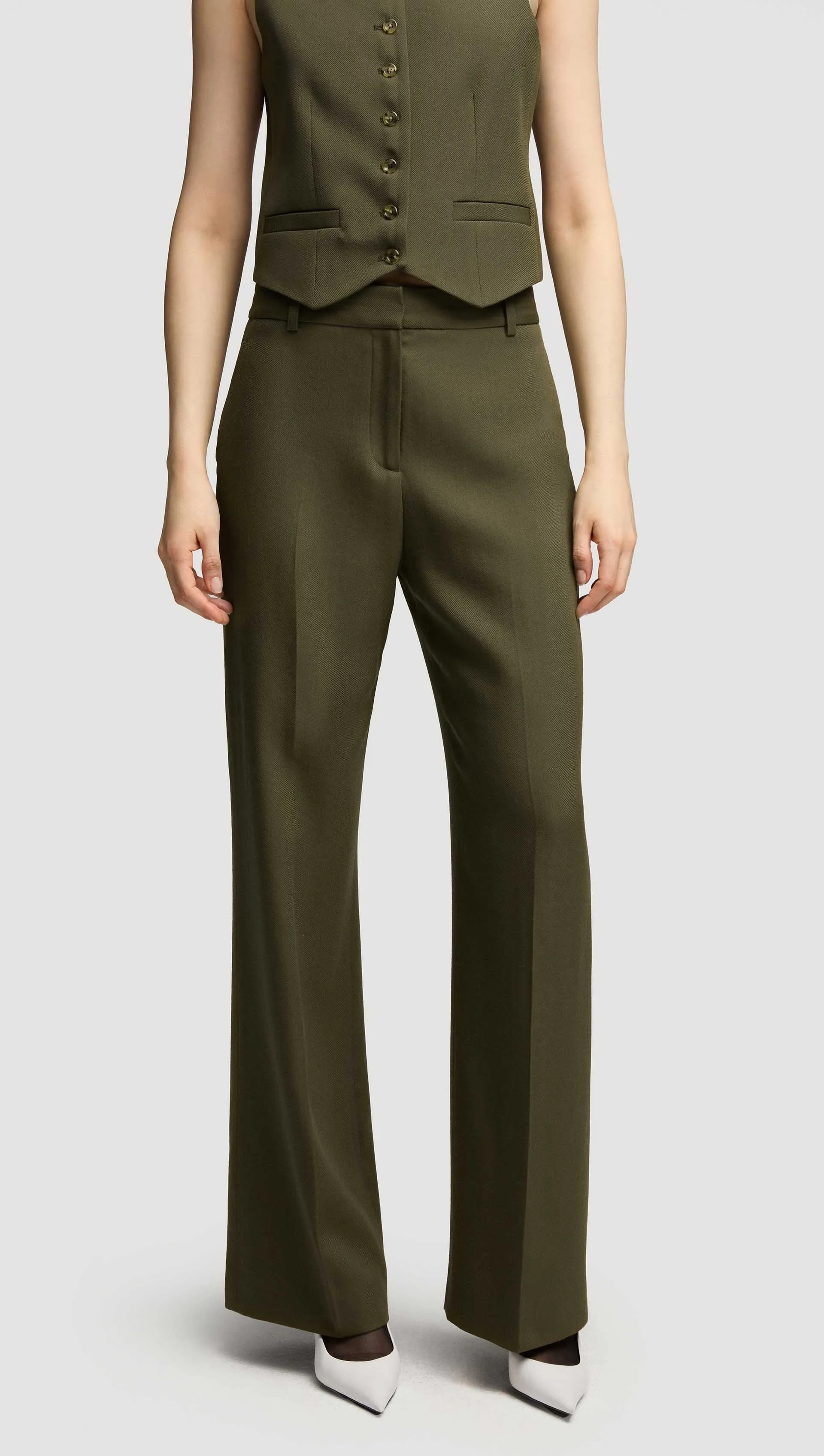Soho Trouser in Viscose Wool Twill | Olive sold by Argent product image thumbnail 5