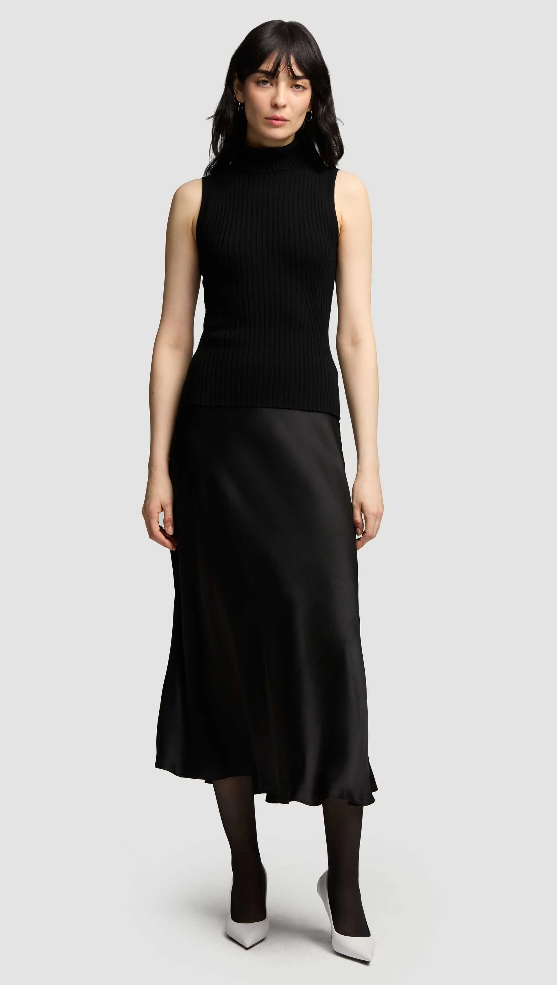 Bias Midi Skirt in Viscose Satin | Black sold by Argent product image thumbnail 5