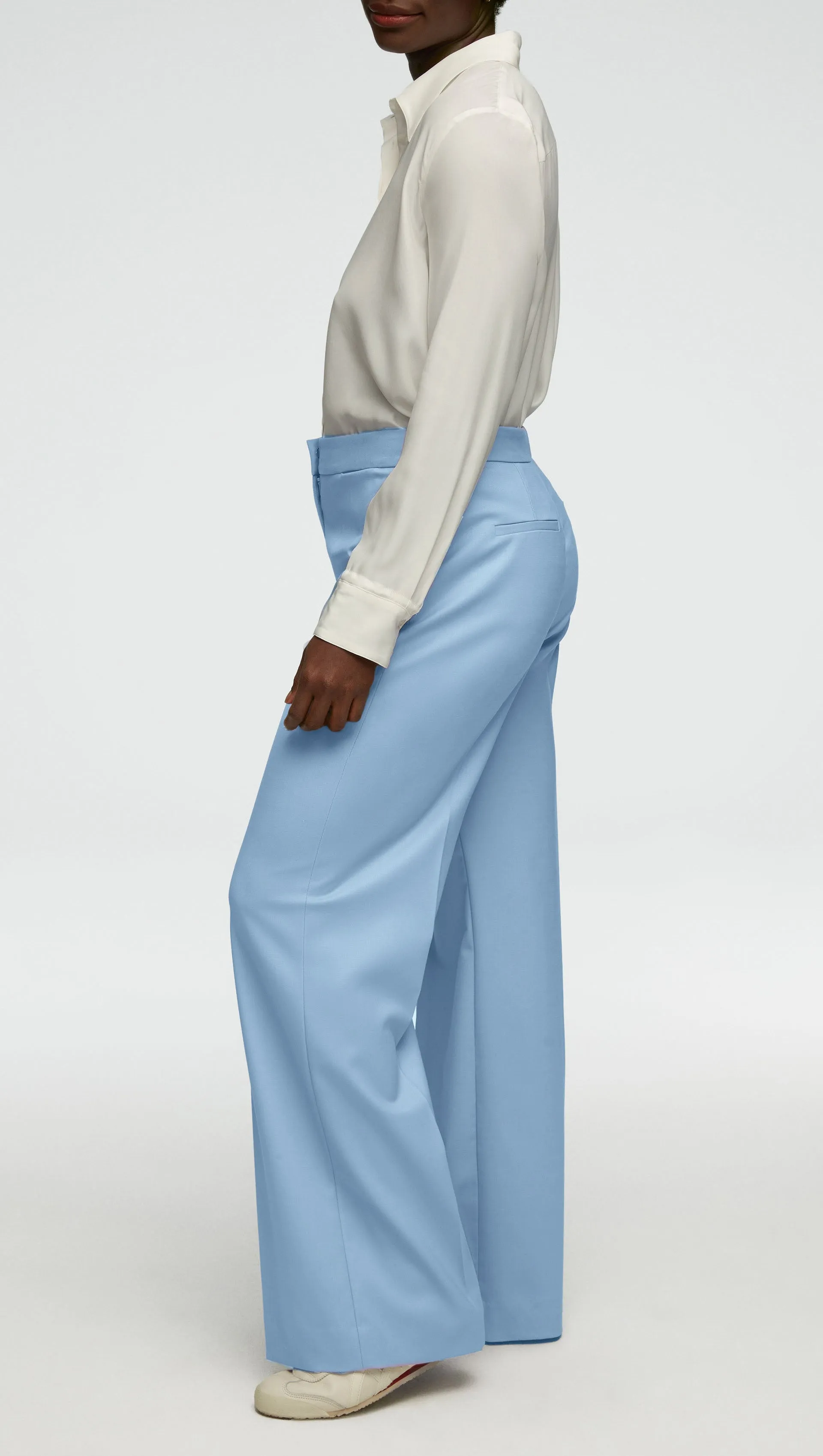 Wide Leg Trouser in Seasonless Wool | Sky sold by Argent product image thumbnail 3