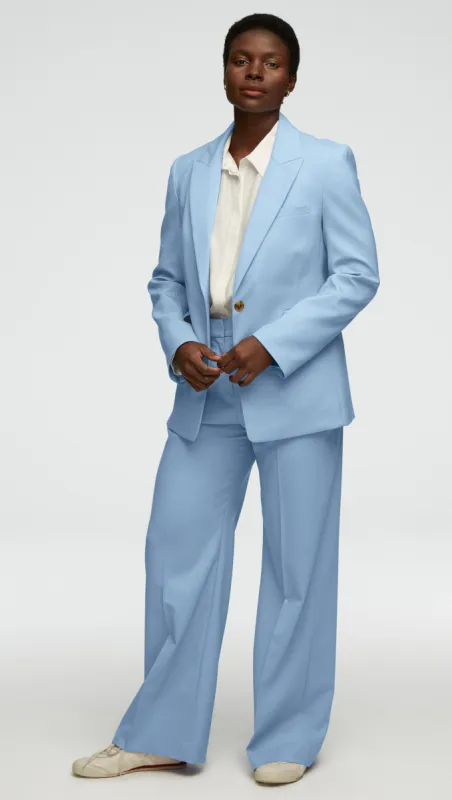 Wide Leg Trouser in Seasonless Wool | Sky sold by Argent