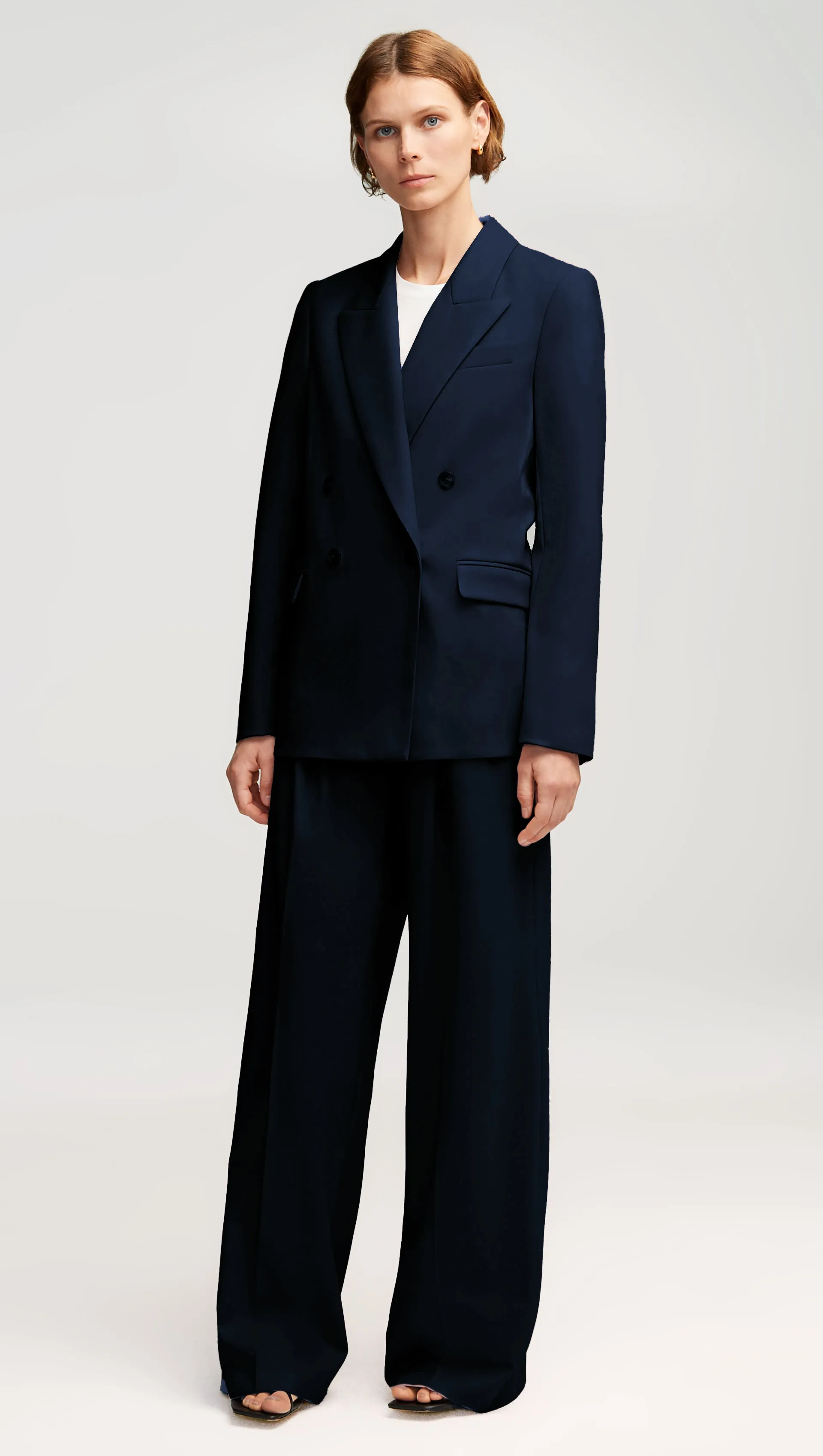 Wide Leg Trouser in Seasonless Wool | Midnight sold by Argent product image thumbnail 5
