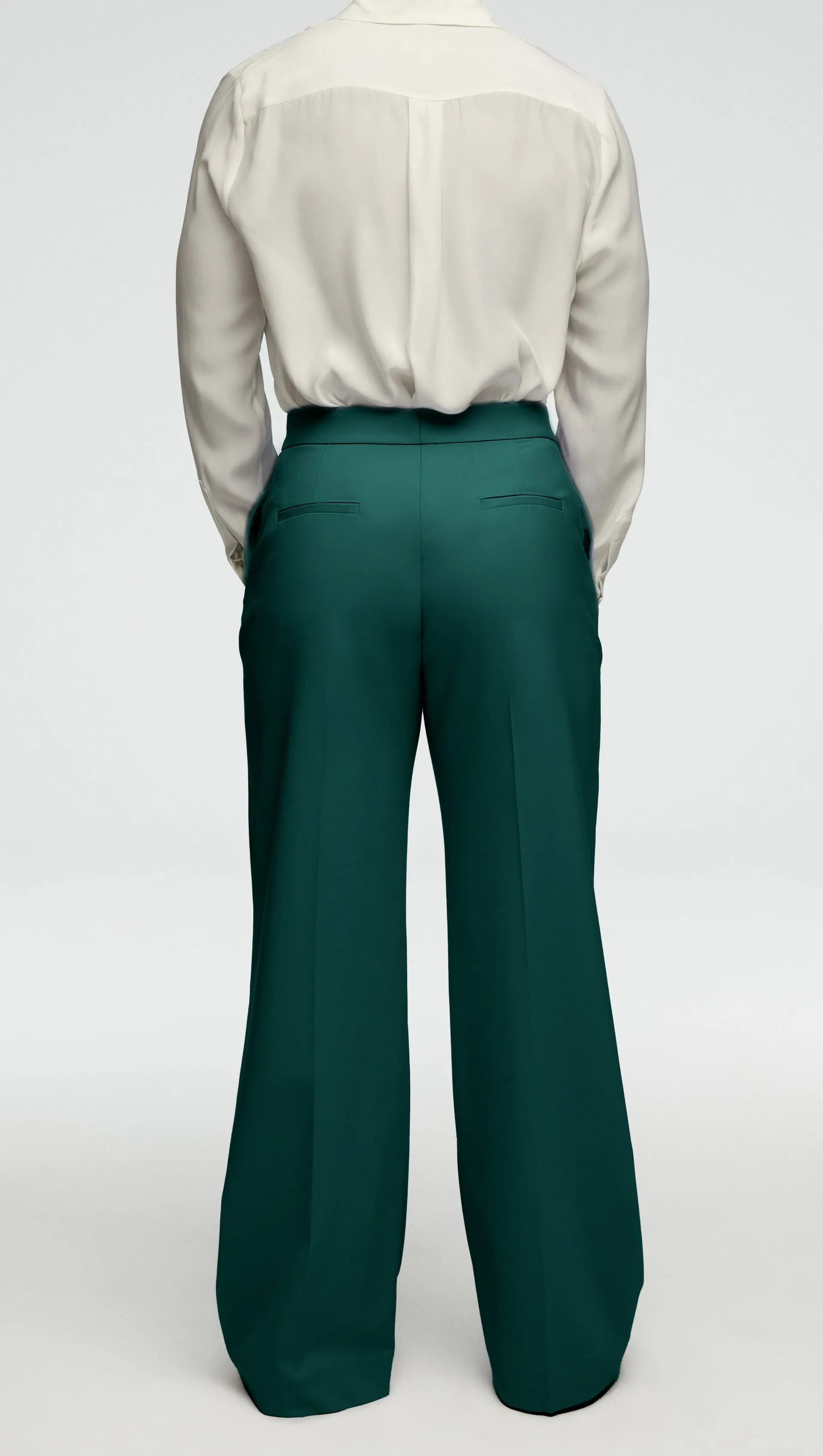 Wide Leg Trouser in Seasonless Wool | Emerald sold by Argent product image thumbnail 4
