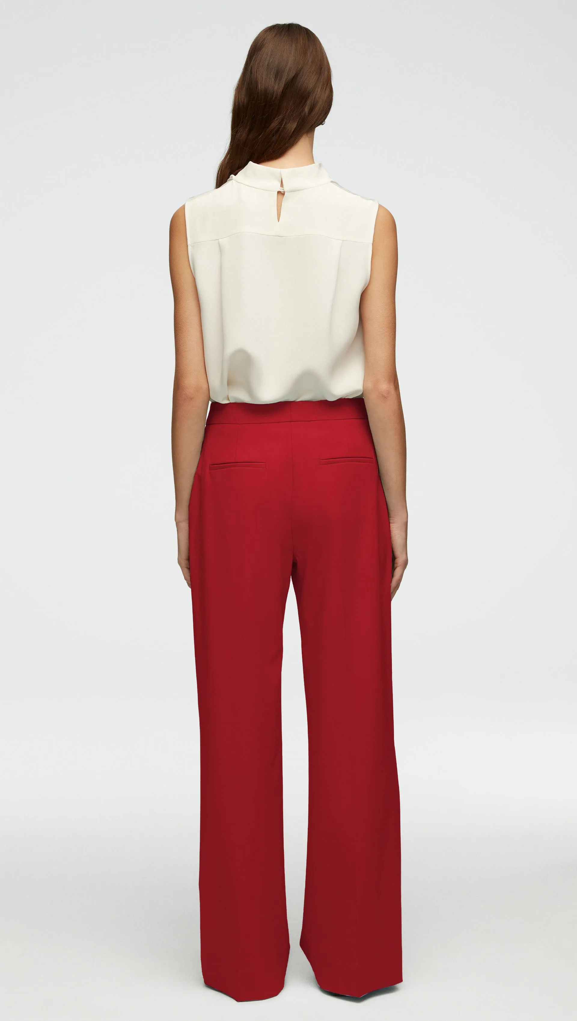 Wide Leg Trouser in Seasonless Wool | Cranberry sold by Argent product image thumbnail 3