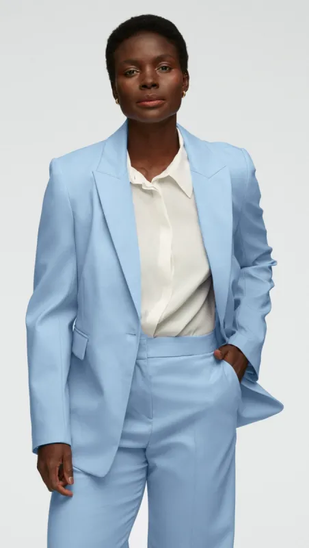 Single Button Blazer in Seasonless Wool | Sky sold by Argent