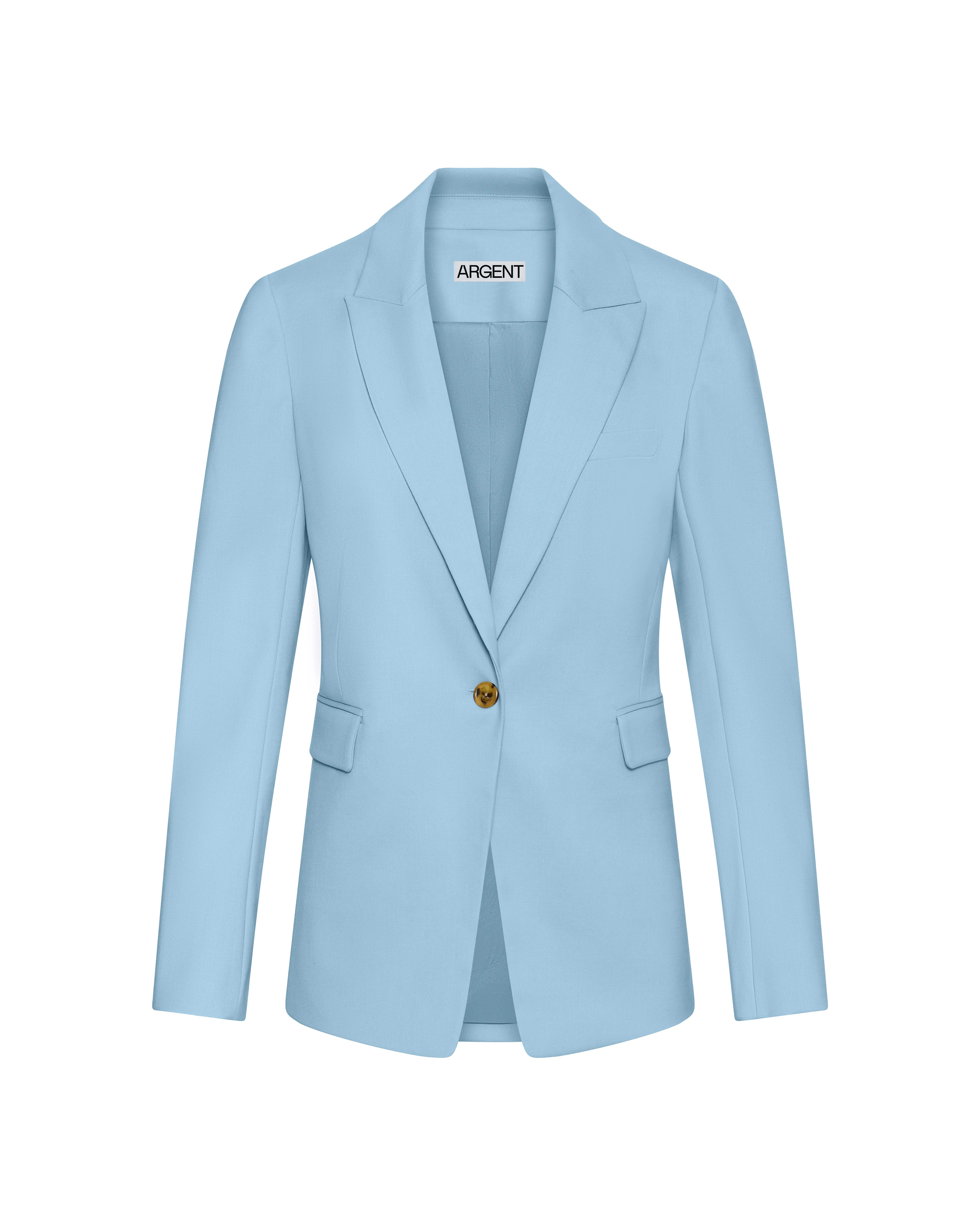Single Button Blazer in Seasonless Wool | Sky sold by Argent product image thumbnail 5