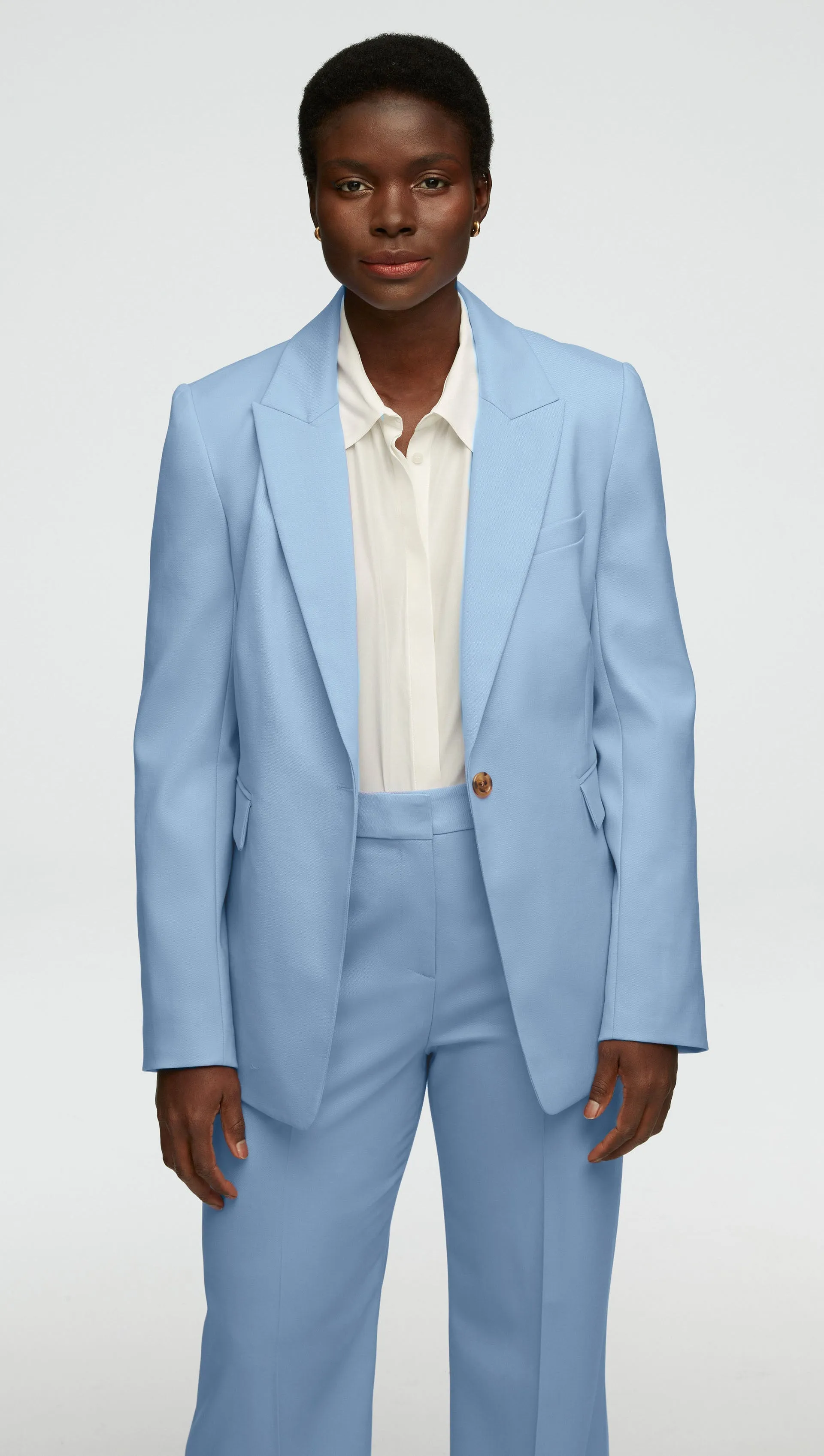 Single Button Blazer in Seasonless Wool | Sky sold by Argent product image thumbnail 2