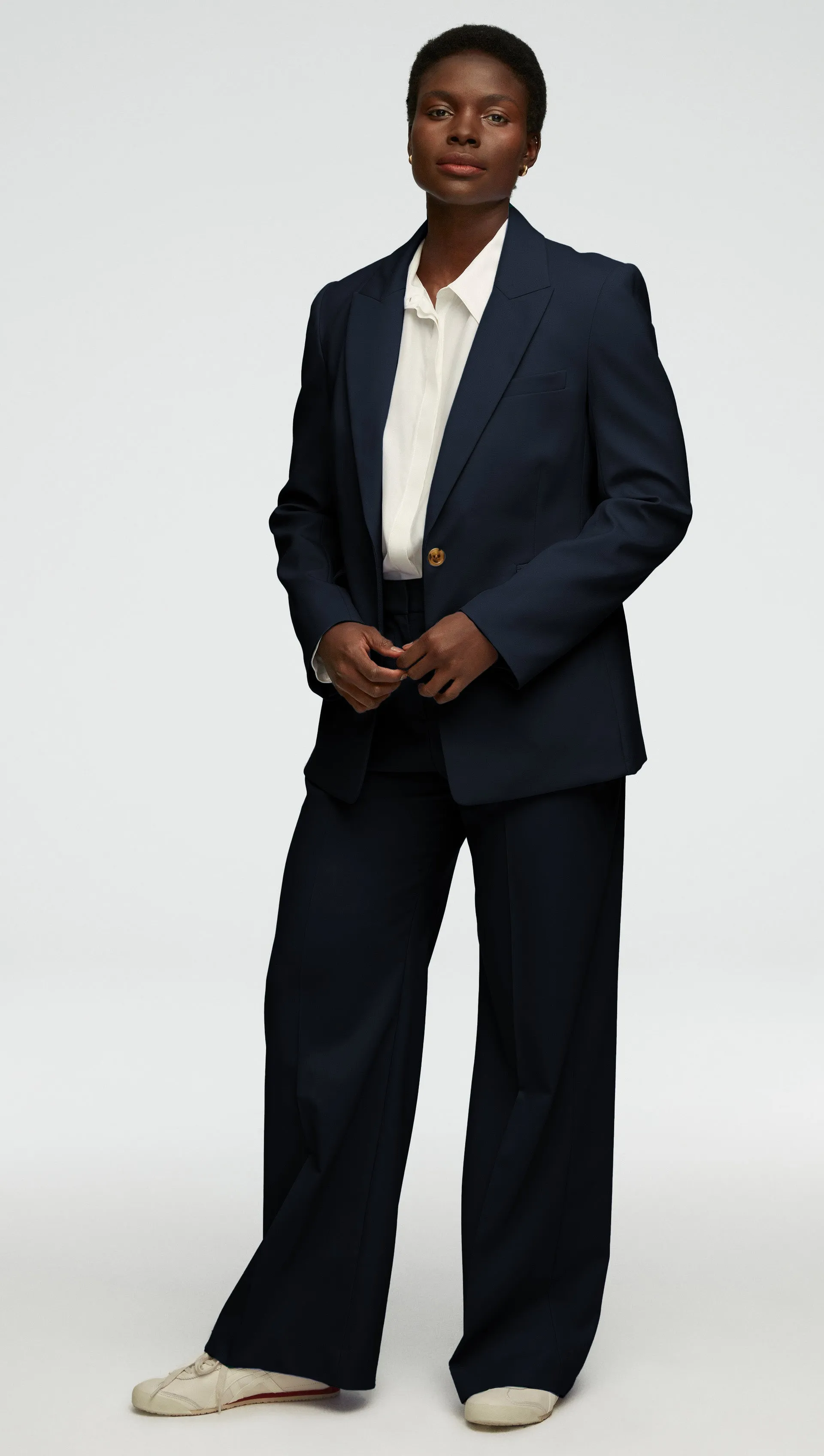 Single Button Blazer in Seasonless Wool | Midnight sold by Argent product image thumbnail 3