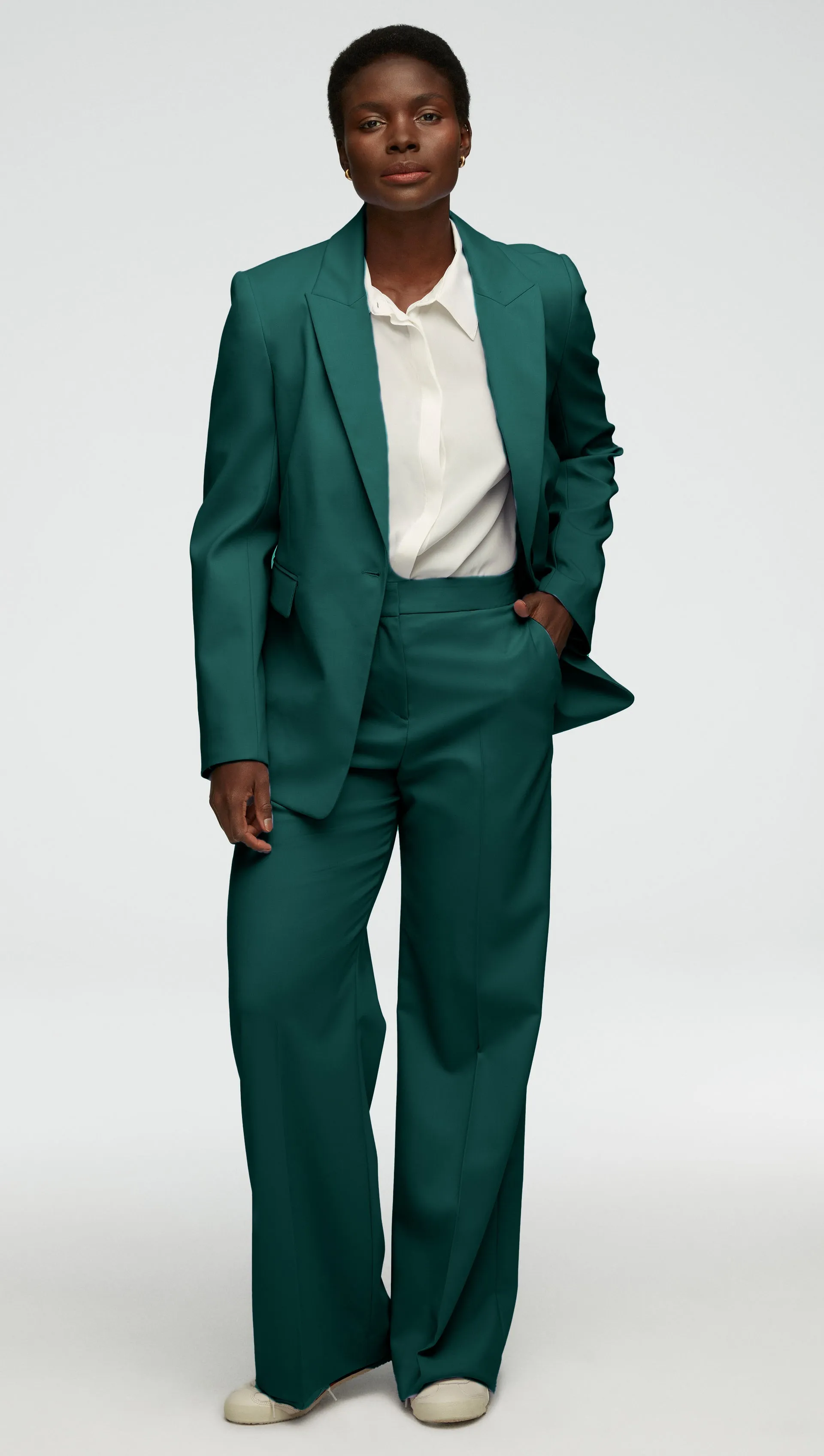 Single Button Blazer in Seasonless Wool | Emerald sold by Argent product image thumbnail 2