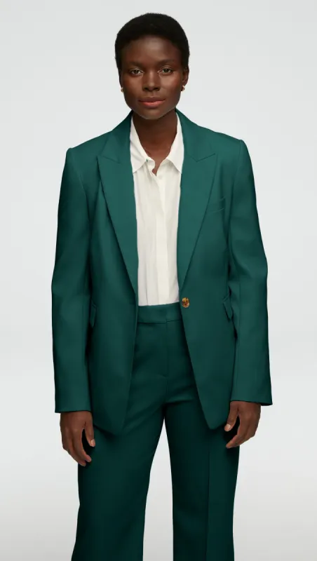 Single Button Blazer in Seasonless Wool | Emerald sold by Argent