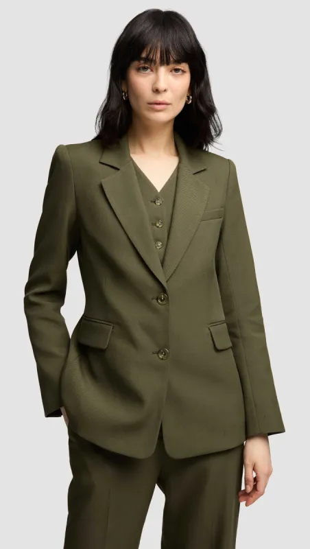 Two-Button Blazer in Viscose Wool Twill | Olive sold by Argent