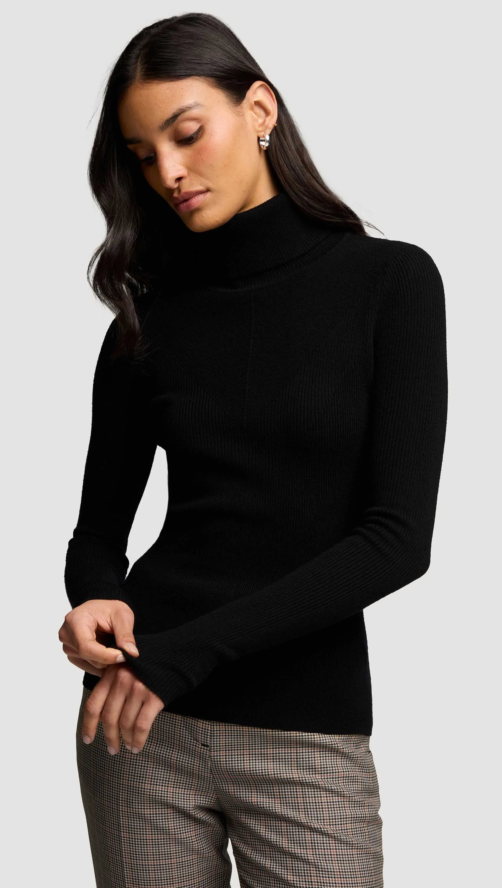 Knit Turtleneck in Stretch Wool | Black sold by Argent product image thumbnail 2
