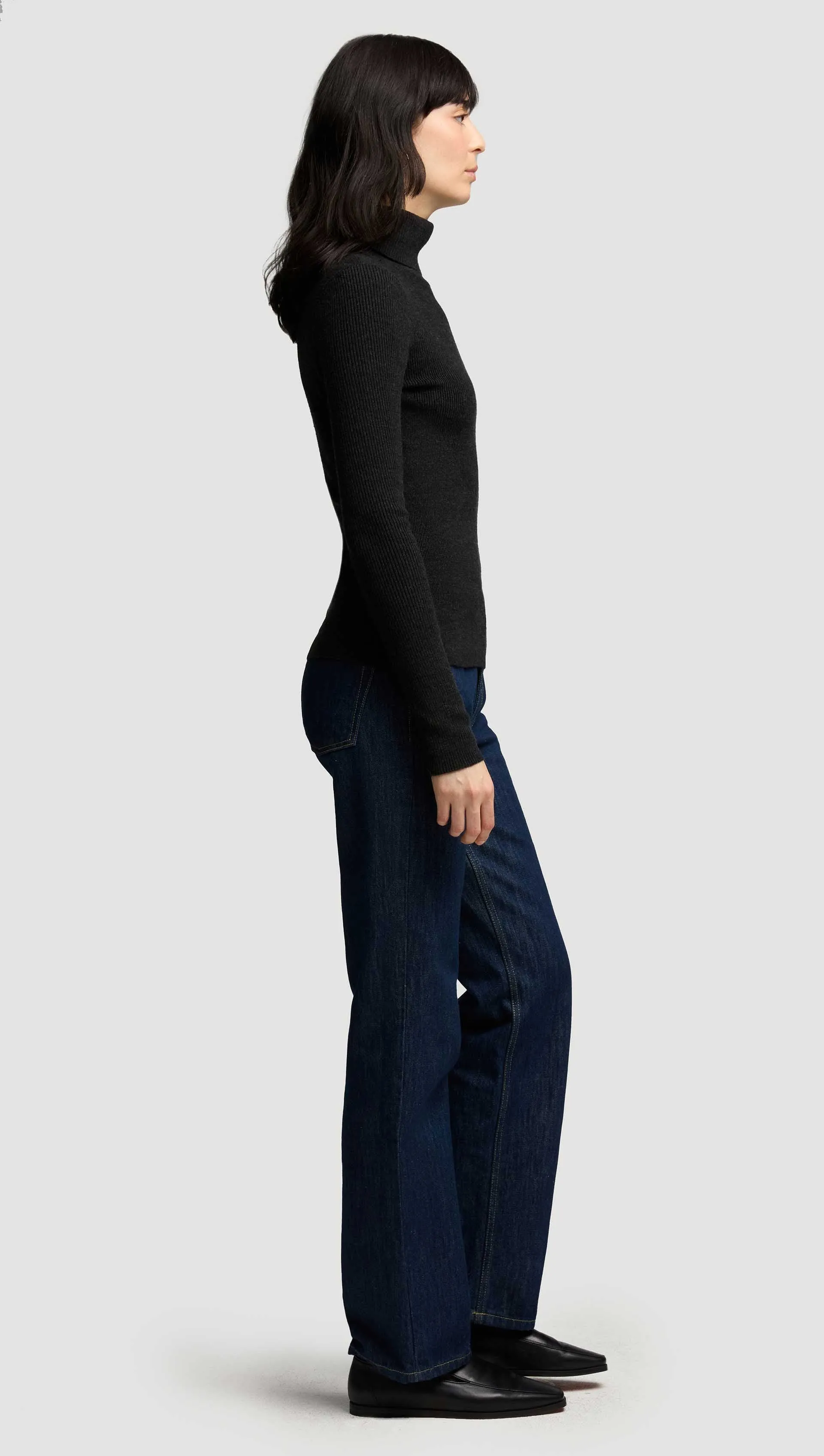 Knit Turtleneck in Stretch Wool | Black sold by Argent product image thumbnail 3
