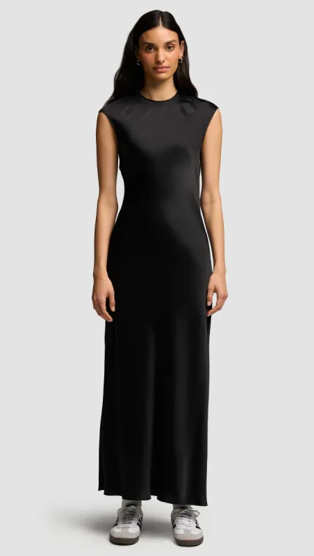 Bias Dress in Viscose Satin | Black sold by Argent