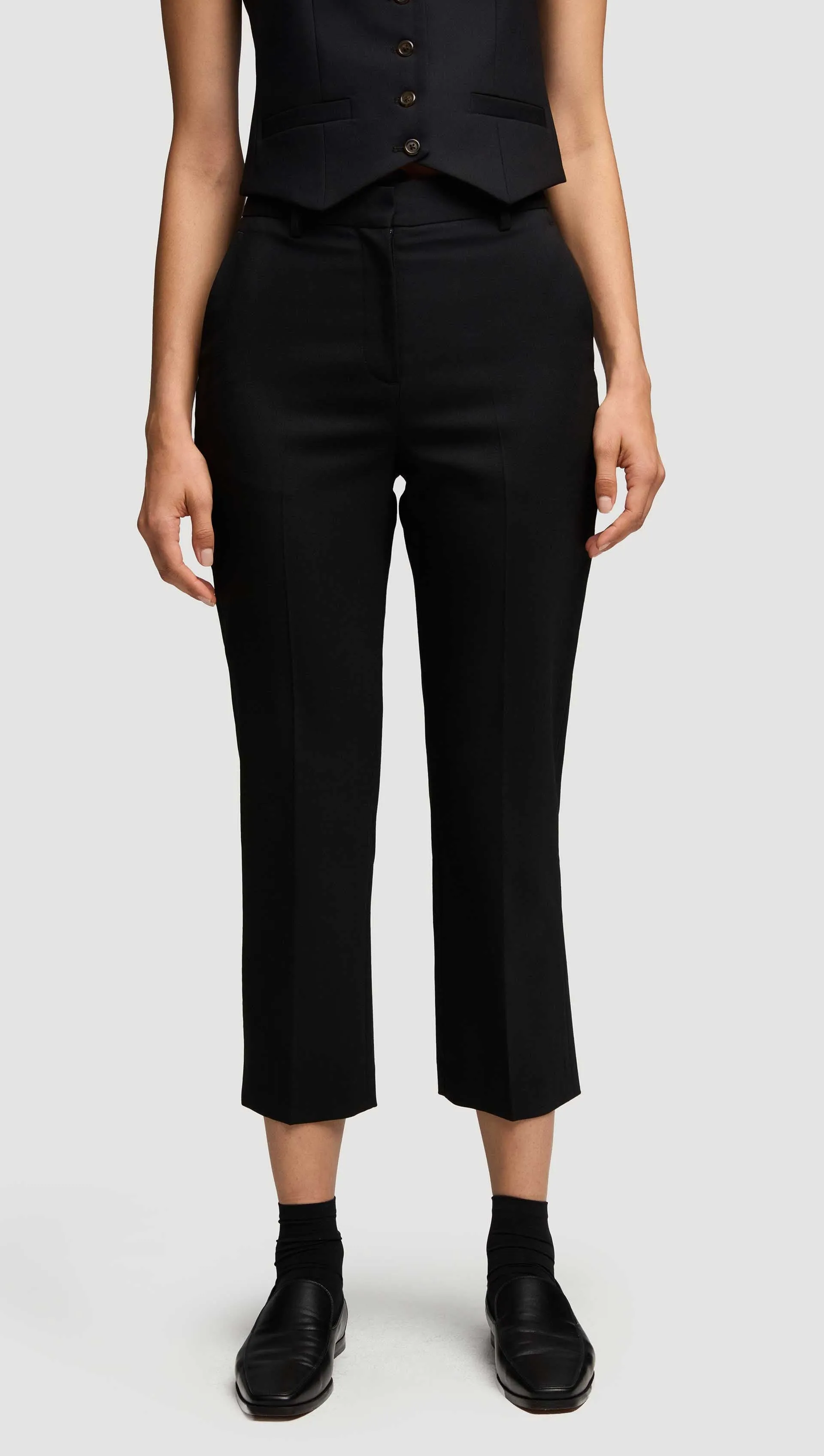 Cropped Straight Leg Trouser in Seasonless Wool | Black sold by Argent product image thumbnail 5