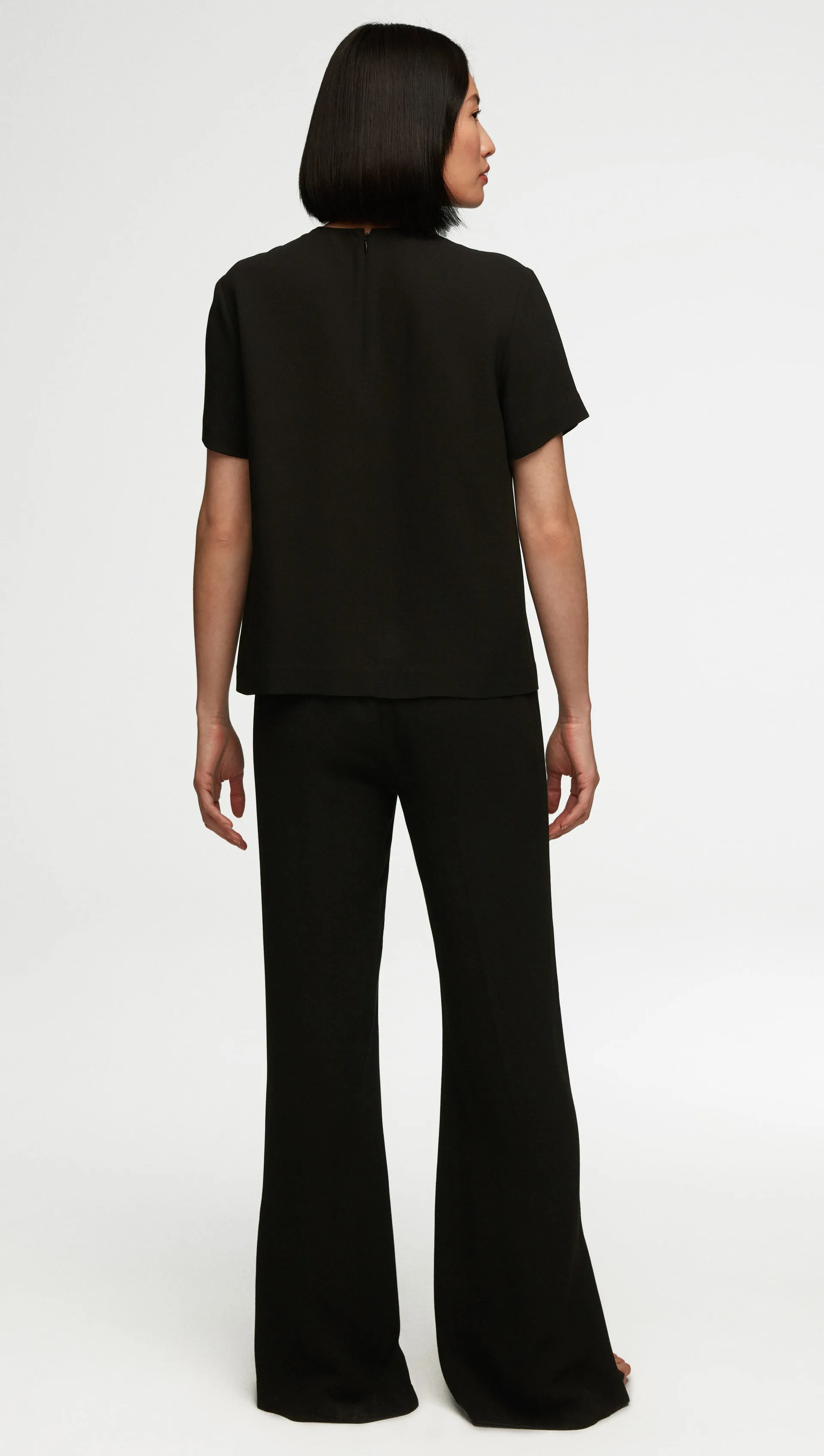Woven Tee in Viscose Wool Crepe | Black sold by Argent product image thumbnail 3