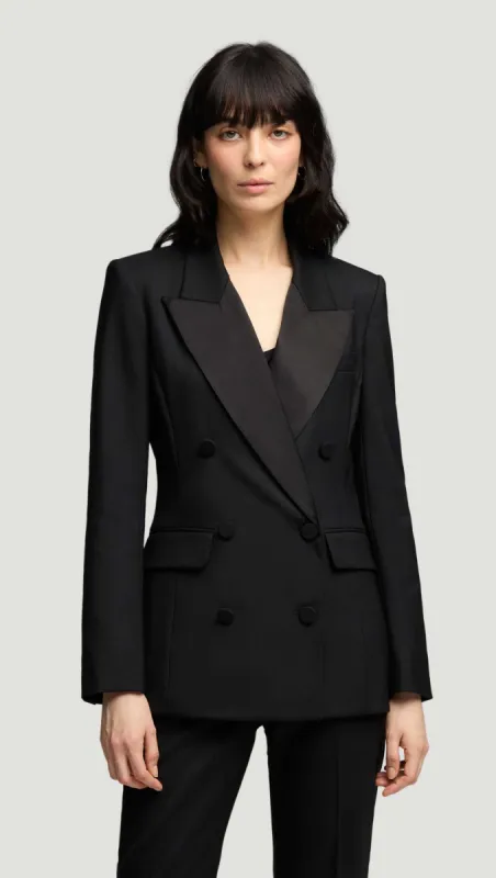 Tuxedo Blazer in Seasonless Wool | Black sold by Argent