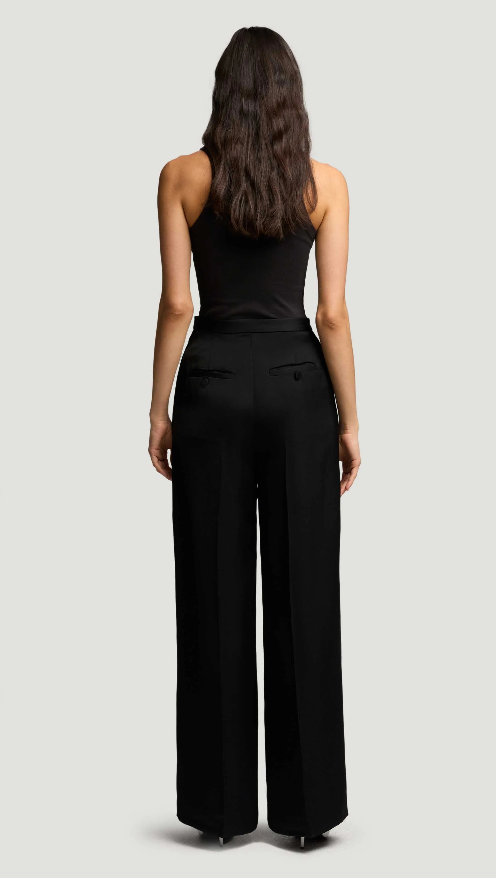 Jones Trouser in Viscose Satin Twill | Black sold by Argent product image thumbnail 3