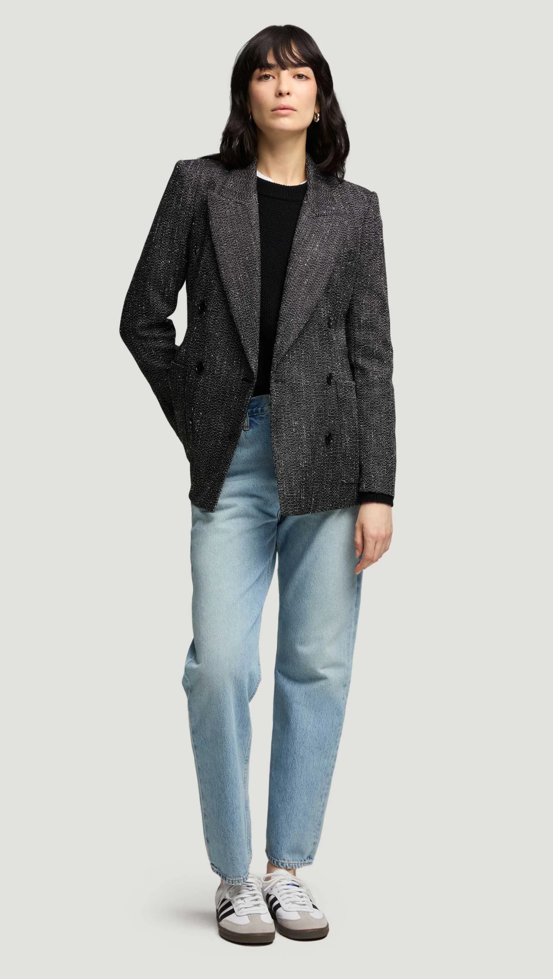 Chelsea Blazer in Tweed | Black/White sold by Argent product image thumbnail 3